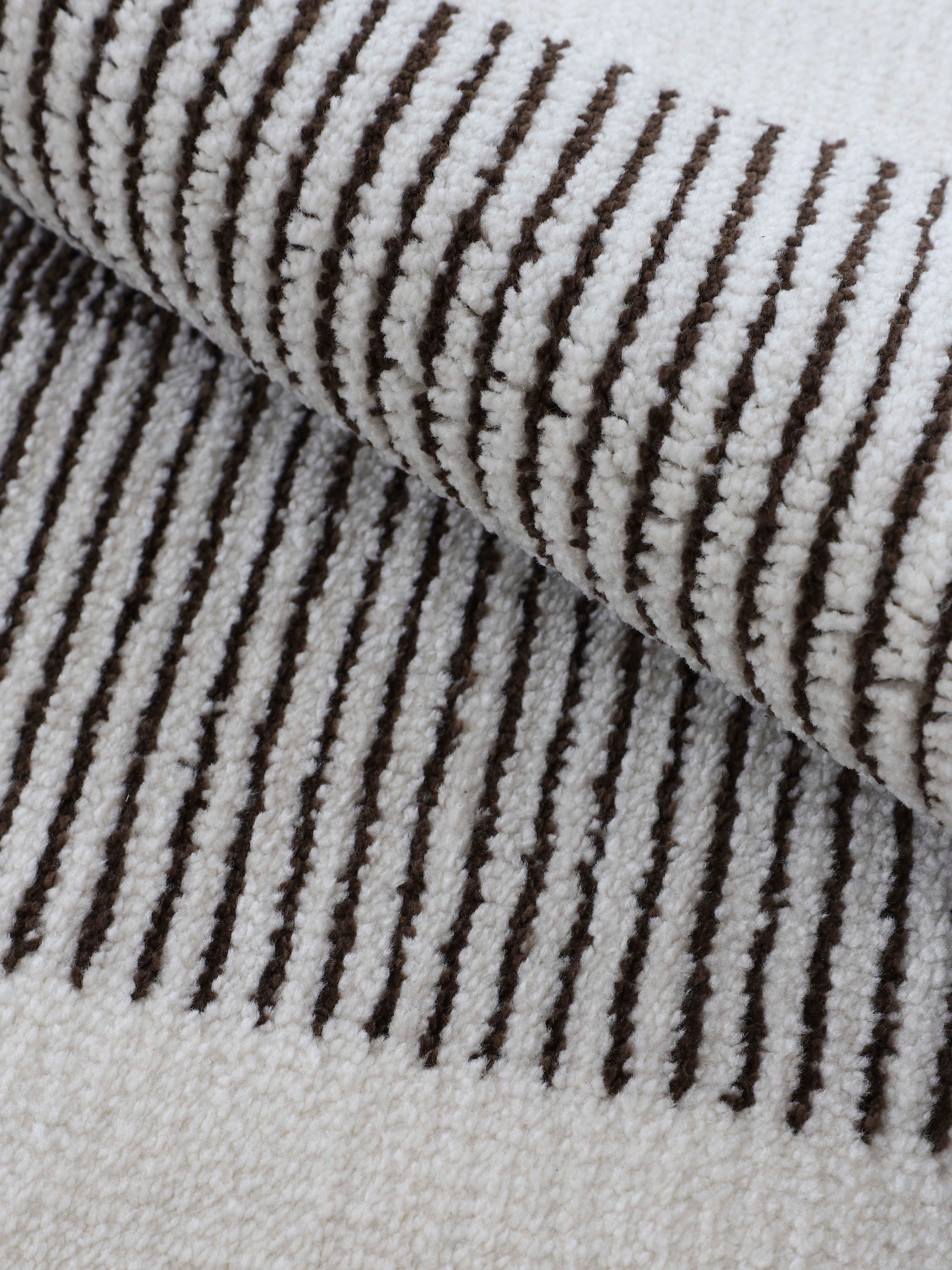 carpetfine Vloerkleed Holly 7 geometrisch ontwerp, gestreept, hoog-laag structuur