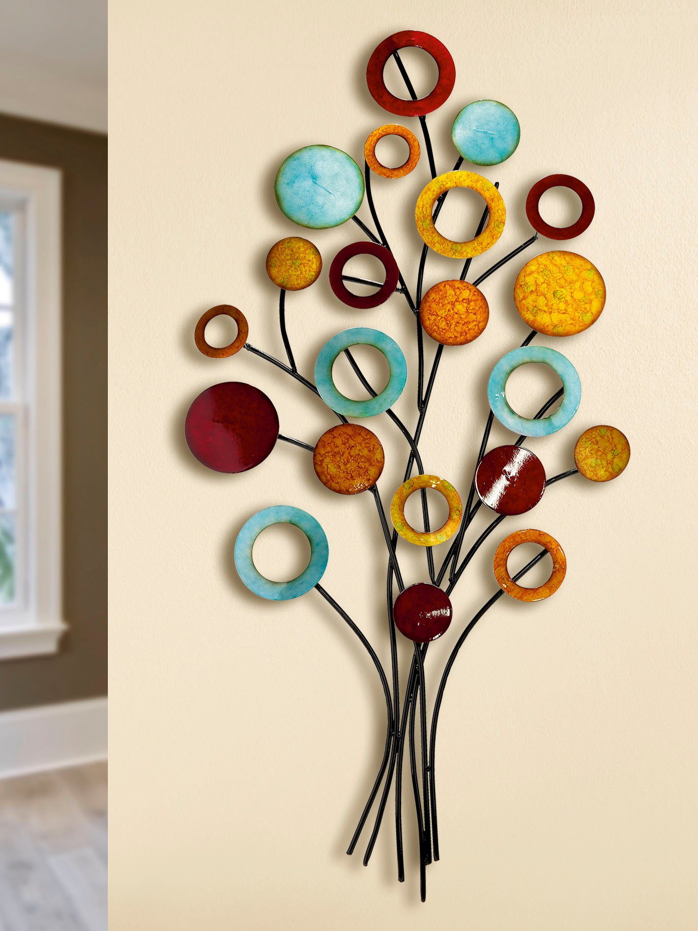 GILDE Sierobject voor aan de wand Wandreliëf levensboom slank Wanddecoratie, van metaal, decoratief in eetkamer & woonkamer (1 stuk)