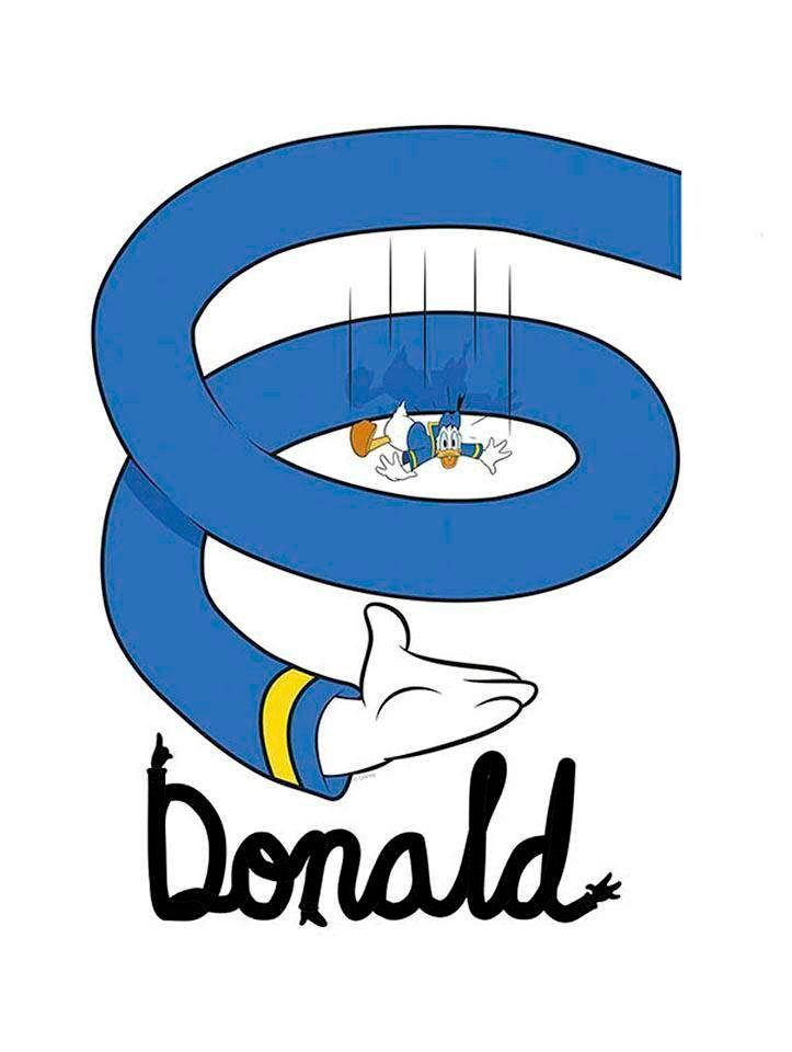 Komar Poster Donald Duck spiraal Hoogte: 50 cm