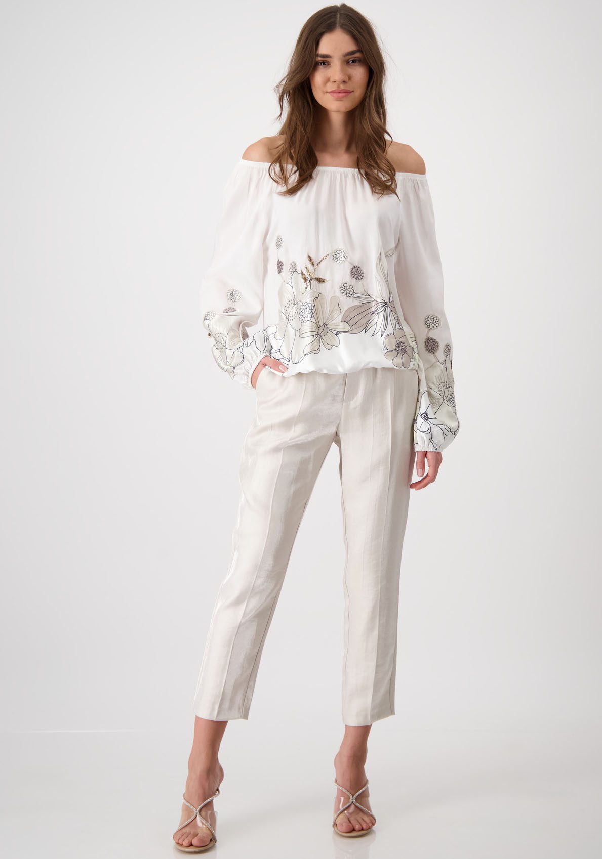 Monari Blouse zonder sluiting met bloemenprint