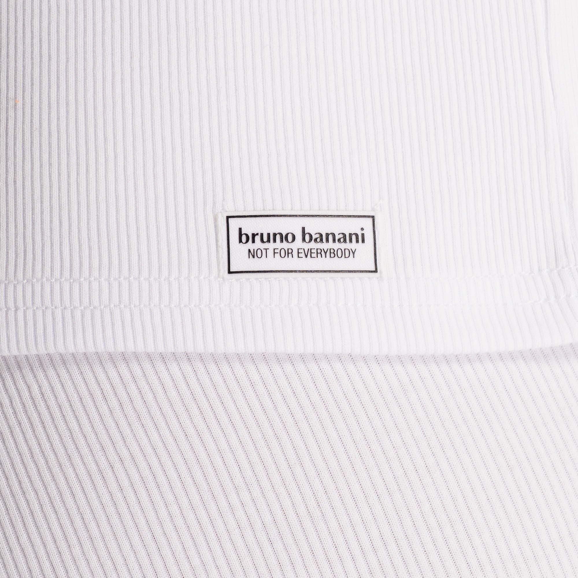 Bruno Banani Shirt met V-hals Fine Rib Fijnrib, korte mouw, V-hals, katoen-mix