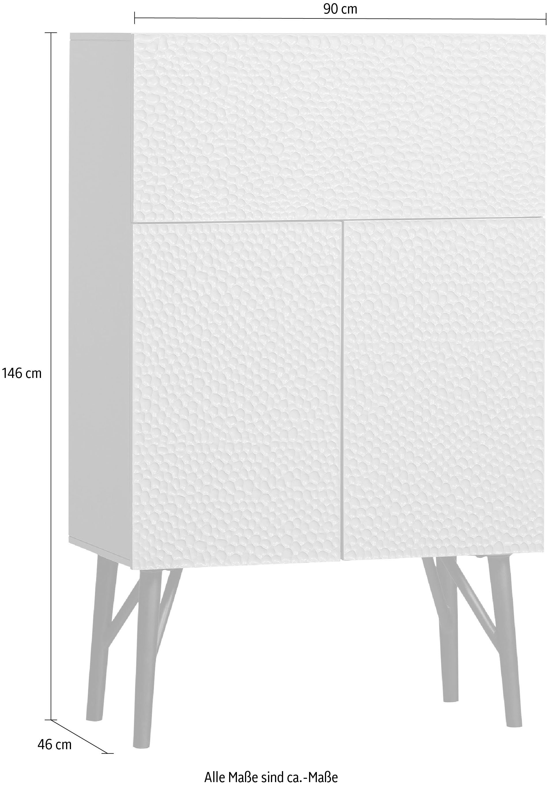 WOOOD Barmeubel Carve met grafische patronen, breedte 90 cm