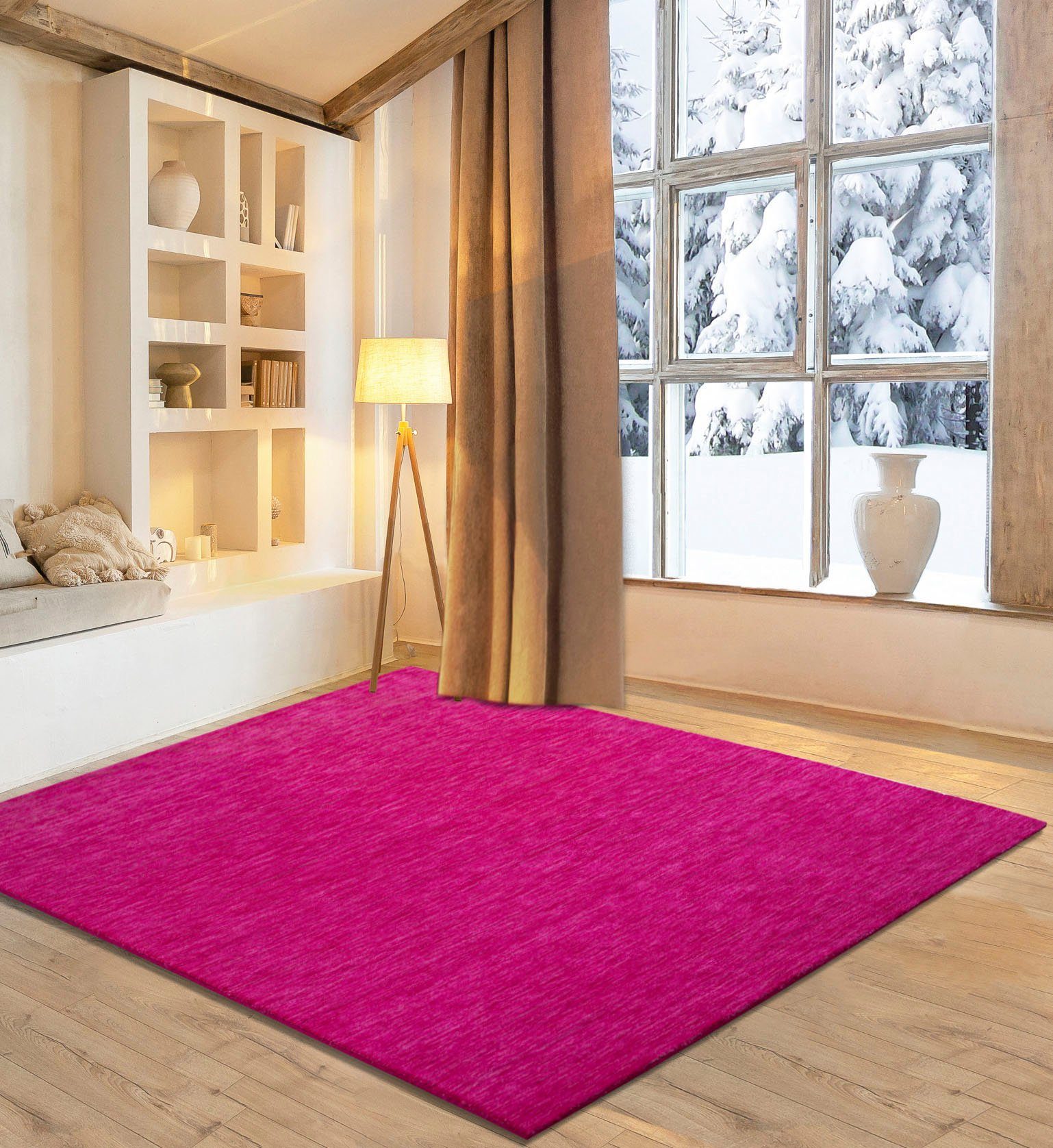 my home Wollen kleed Karchau Handgeweven tapijt, gemêleerd, 100% wol, handgeweven, briljante kleuren wollen vloerkleden maat 70 cm x 140 cm x 13 mm