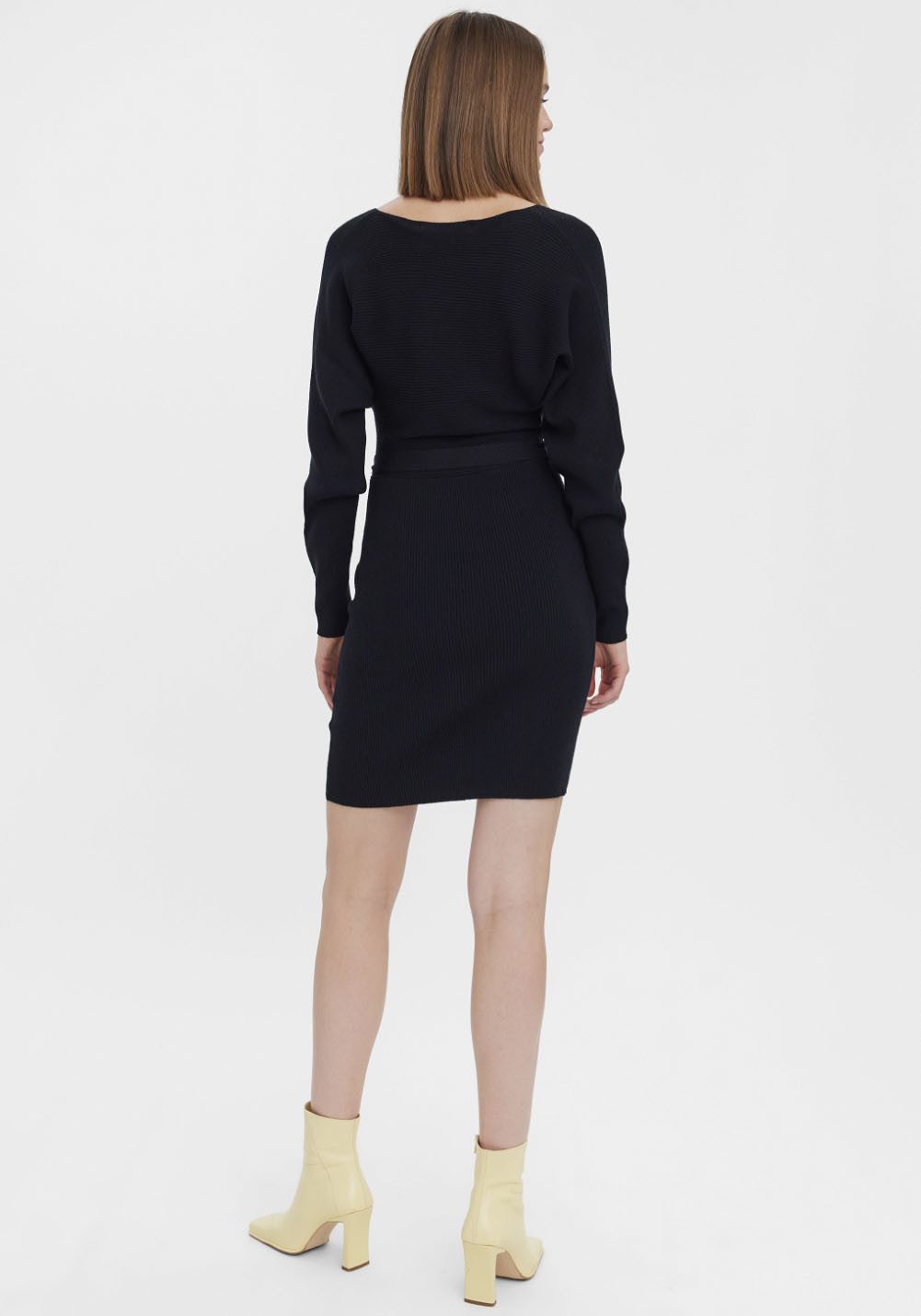 Vero Moda Gebreide jurk VMHOLLYREM LS V-NECK DRESS GA NOOS