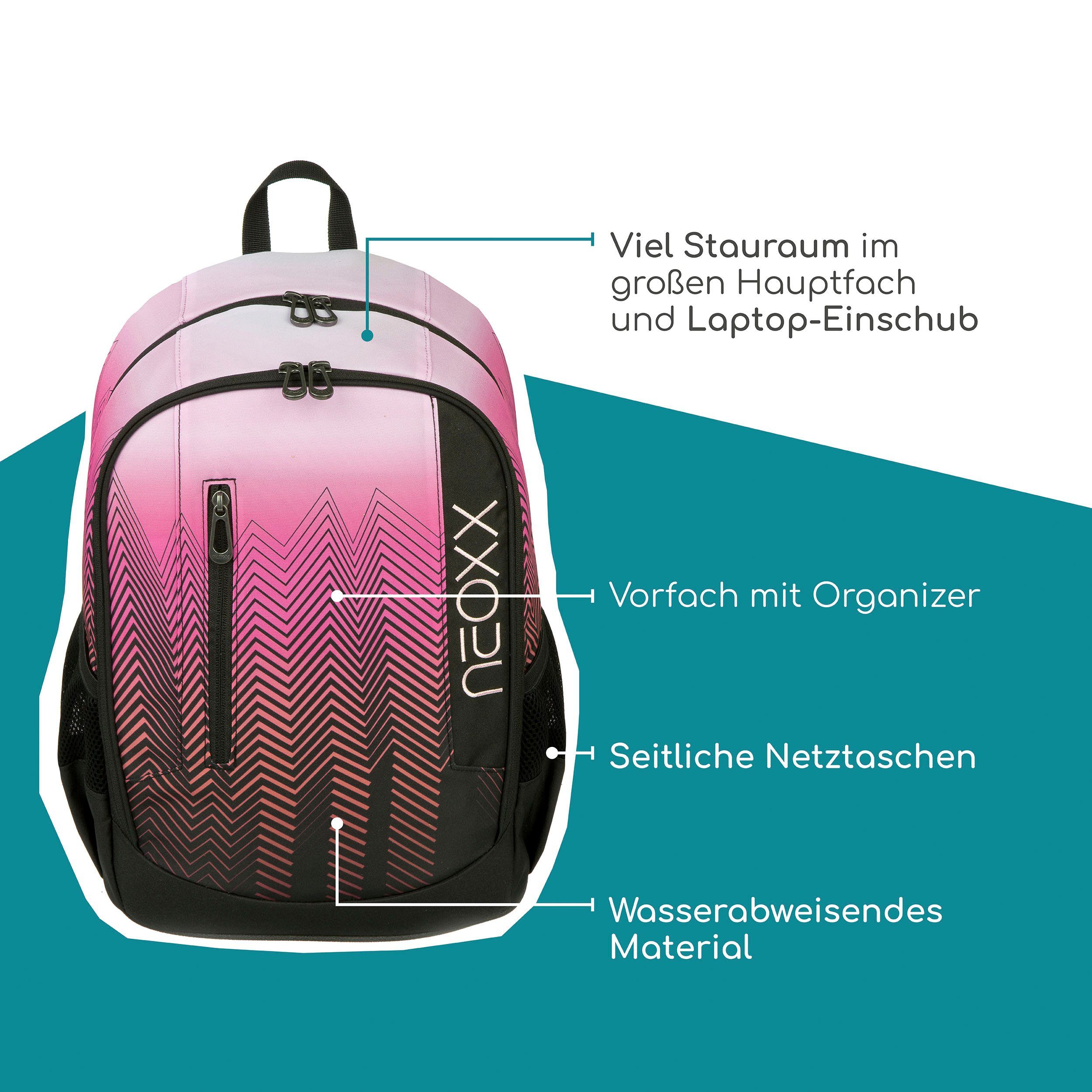 neoxx Schoolrugzak Flow, Sweet like Sunset gedeeltelijk van gerecycled materiaal