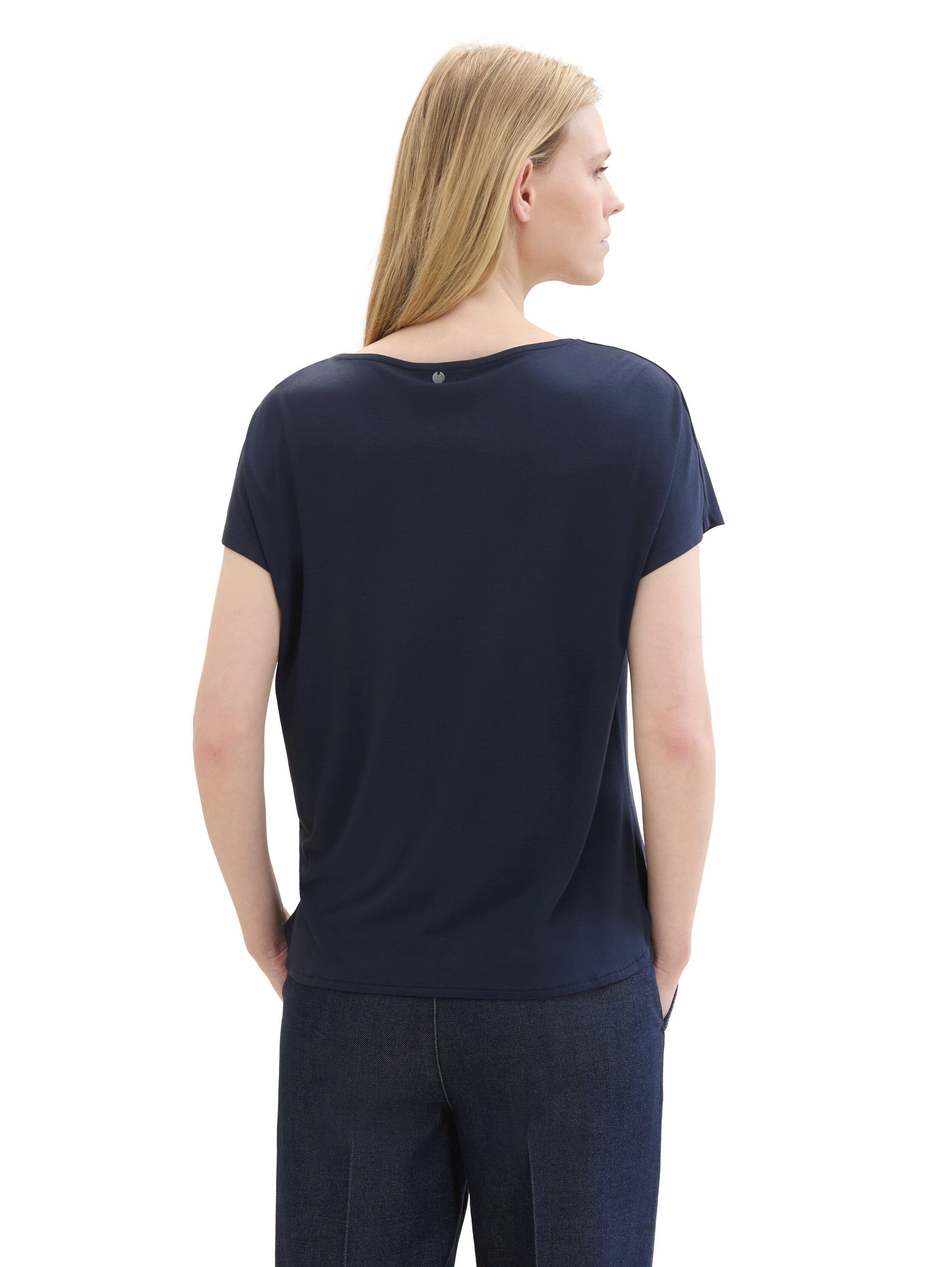 Tom Tailor T-shirt met gesplitste ronde halslijn