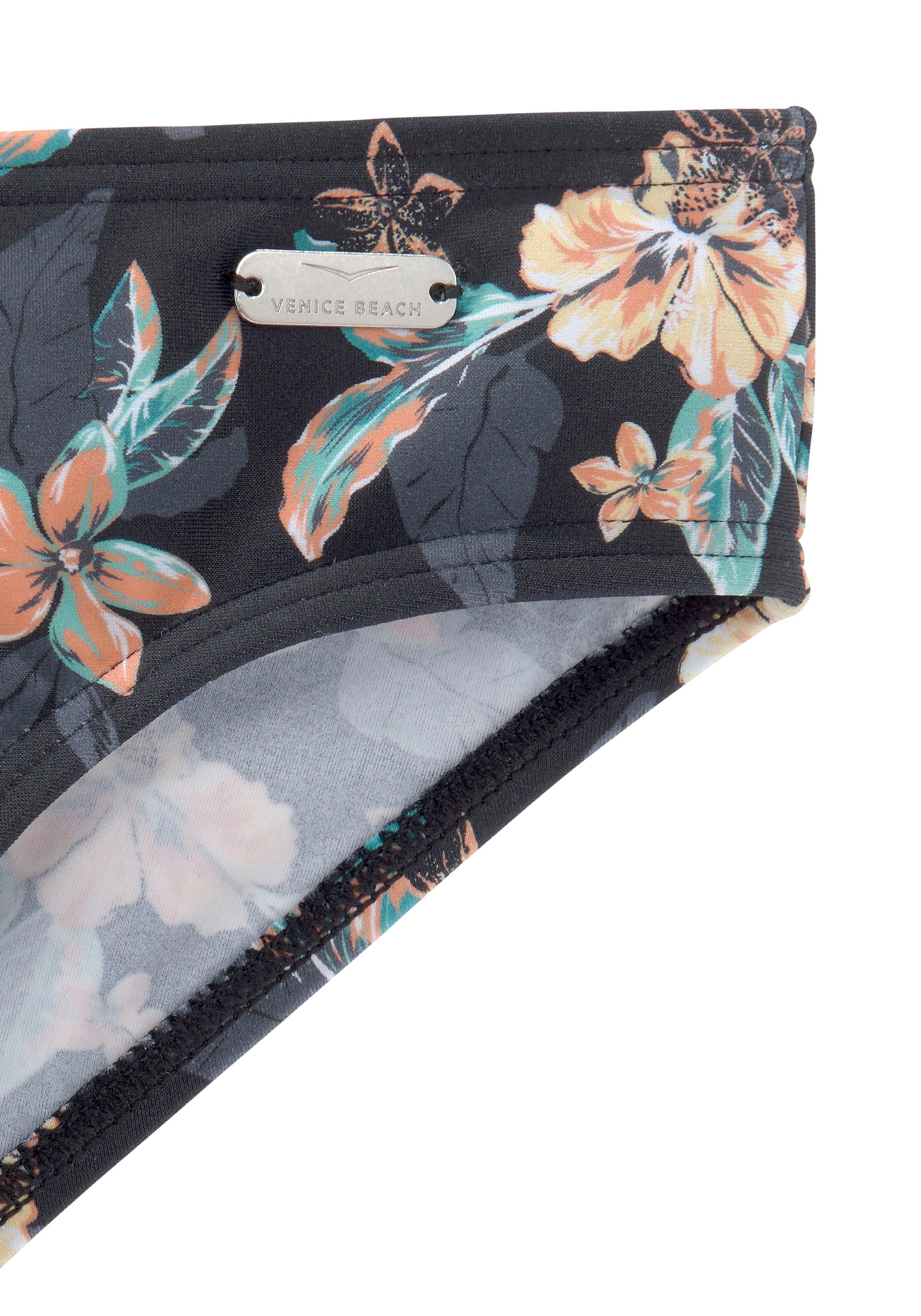 Venice Beach Bandeaubikini Lori Kids met donkere tropenprint