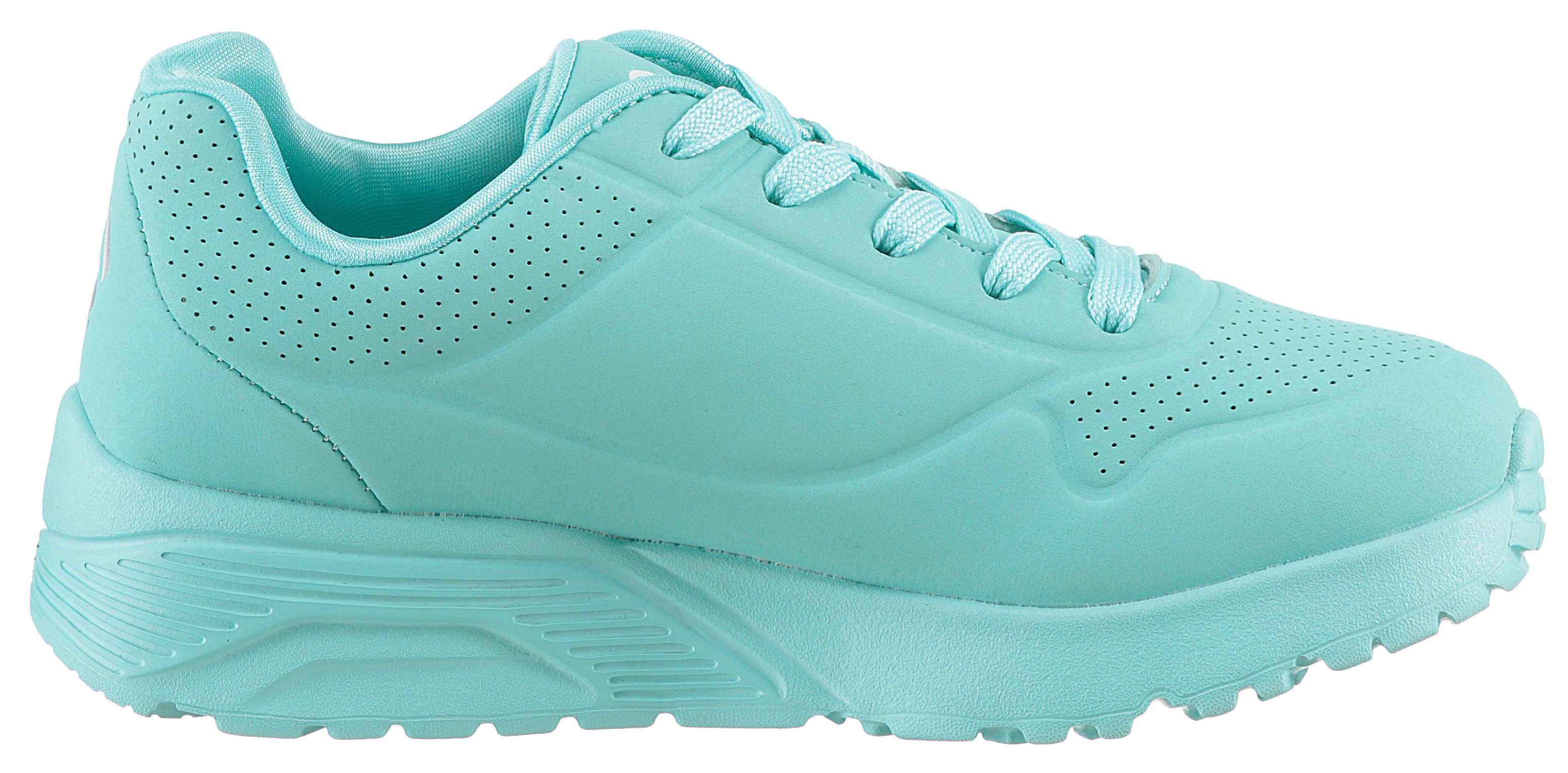 Skechers Sneakers UNO LITE-METALLIC LOVE , wedge-veterschoen, skech-air functie, maat sjabloon om te downloaden