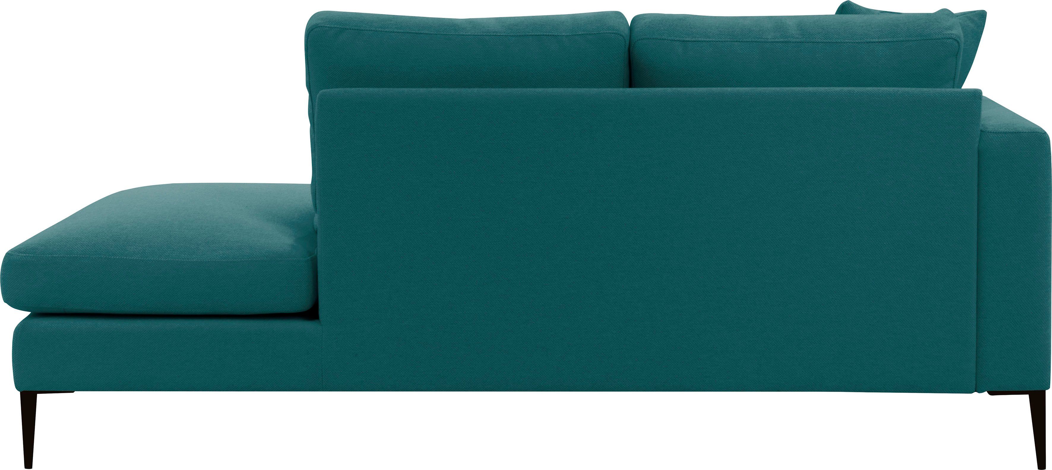 Leonique Récamier Cozy chaise longue, afmetingen B/D/H: 195/97/80 cm met los kussen en metalen poten, armleuning naar keuze links of rechts