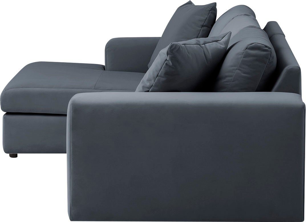 andas Hoekbank SLEETLAND XXL van fluweel of in vintage leer-look, L-model,