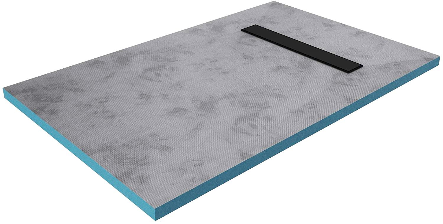 Marwell Douchebak 120 x 80 x 4 cm, van zeer stevig polystyreen, inclusief sapgroef, 120 cm x 80 cm douchebakken zilver