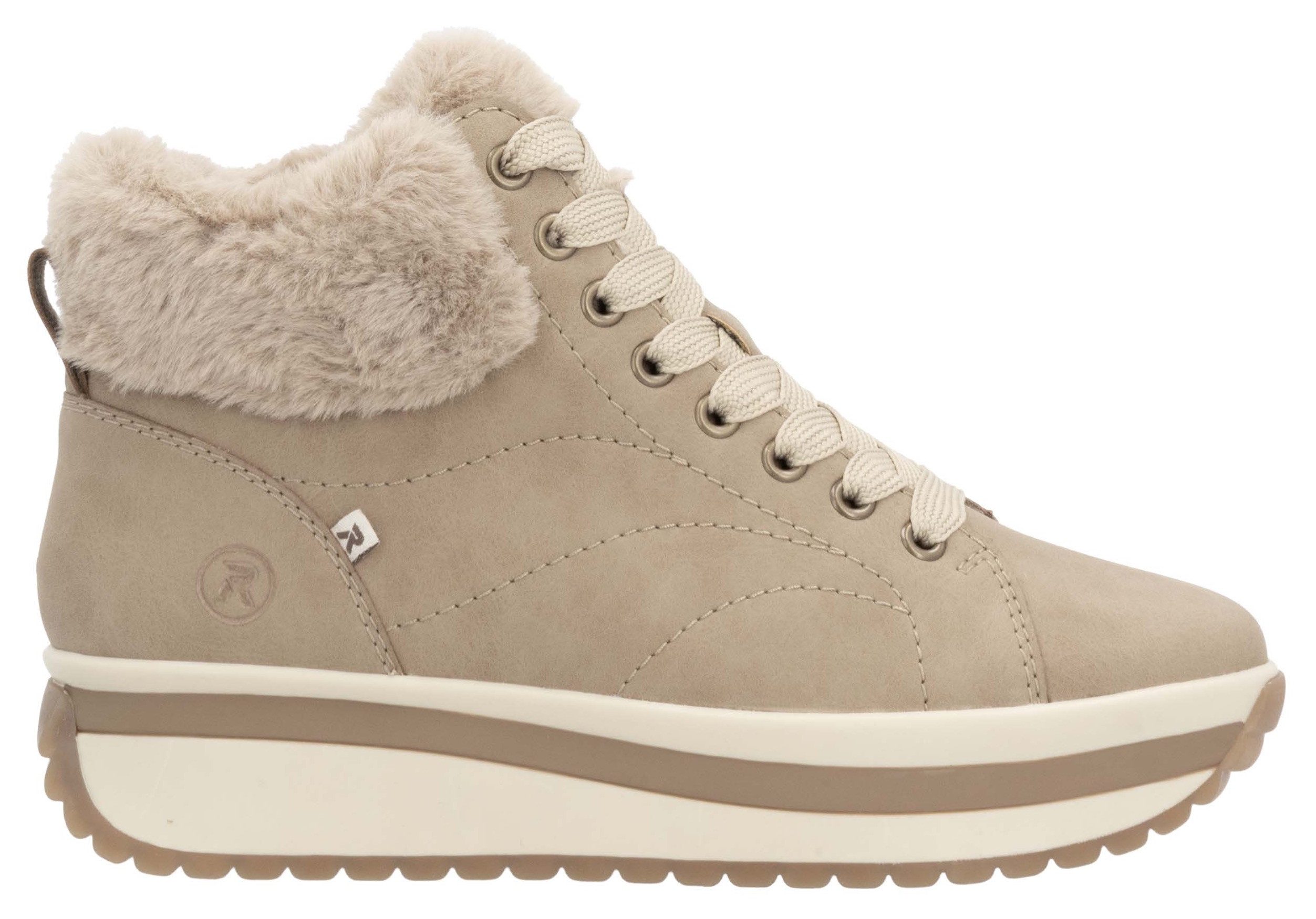 Rieker EVOLUTION Winterlaarzen Wedge sneakers, plateaulaarzen met faux-bont kraag