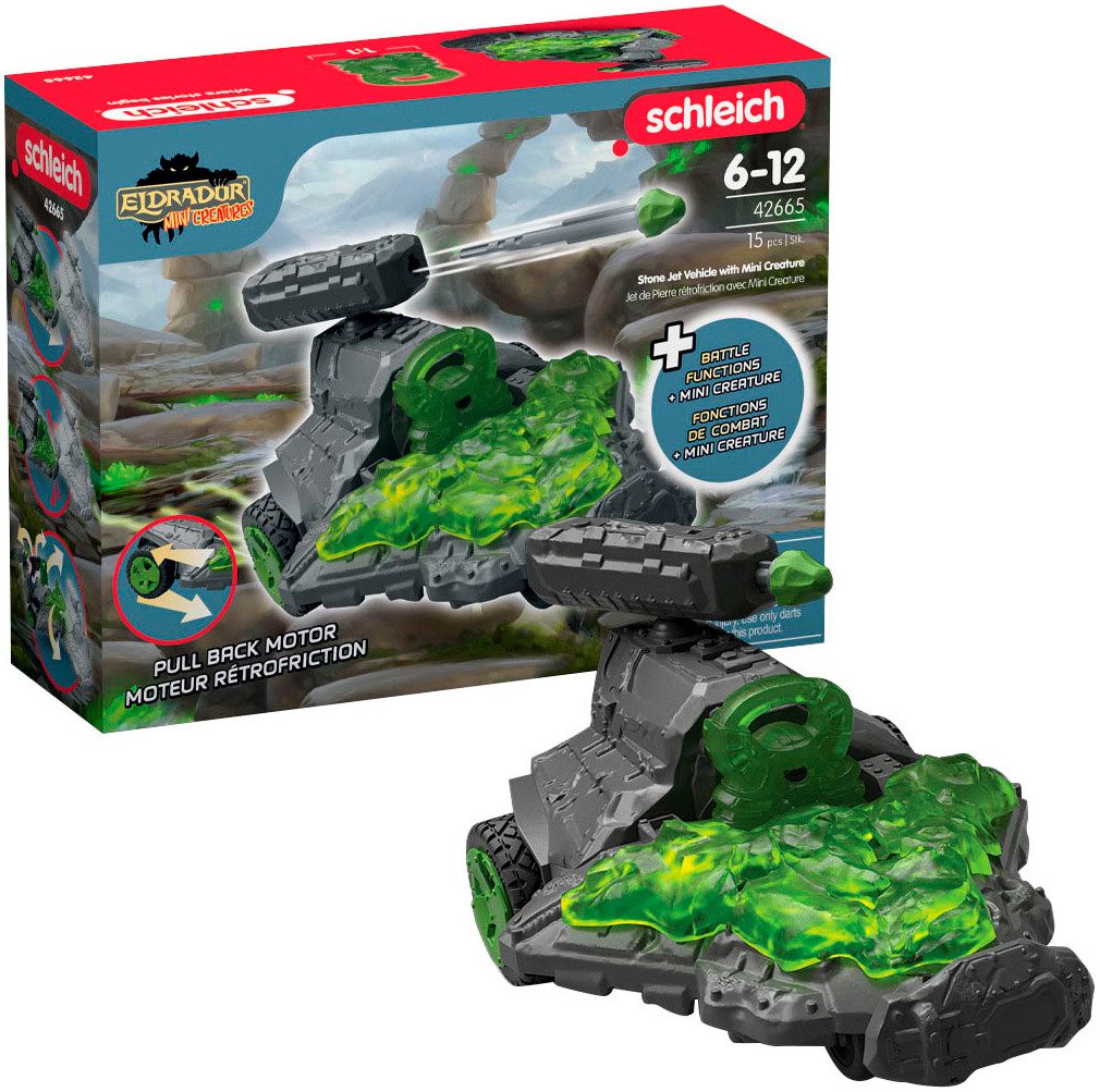 Schleich® Speelgoedauto ELDRADOR® CREATURES, steen straalmotor voertuig met mini creature (42665)