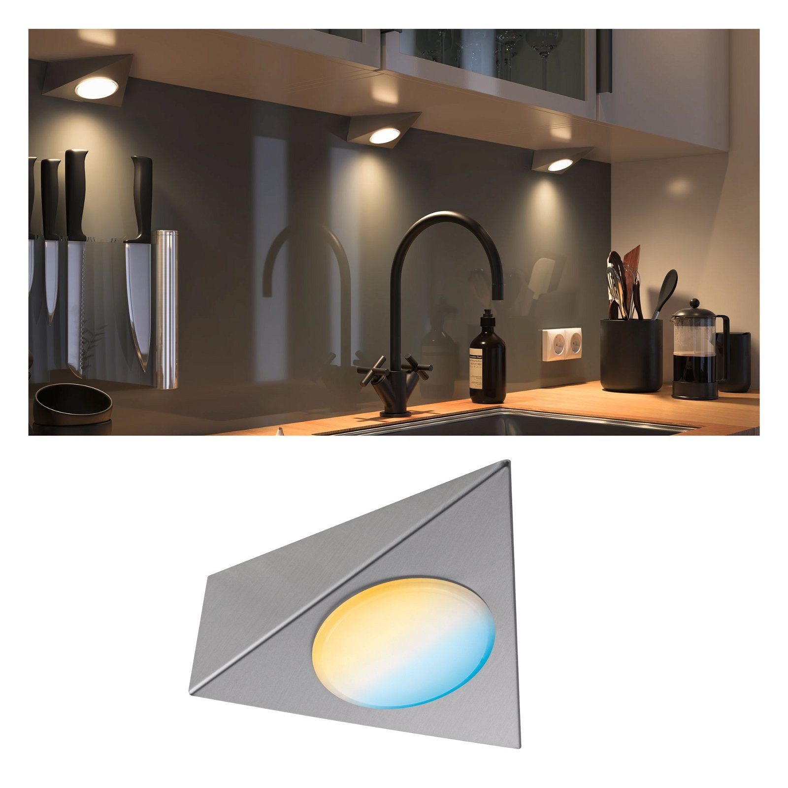 Paulmann Verlichting voor onderkast Clever Connect Spot Trigo 2,1W 2700-6500K 12V nikkel geborsteld/metaal (1 stuk)