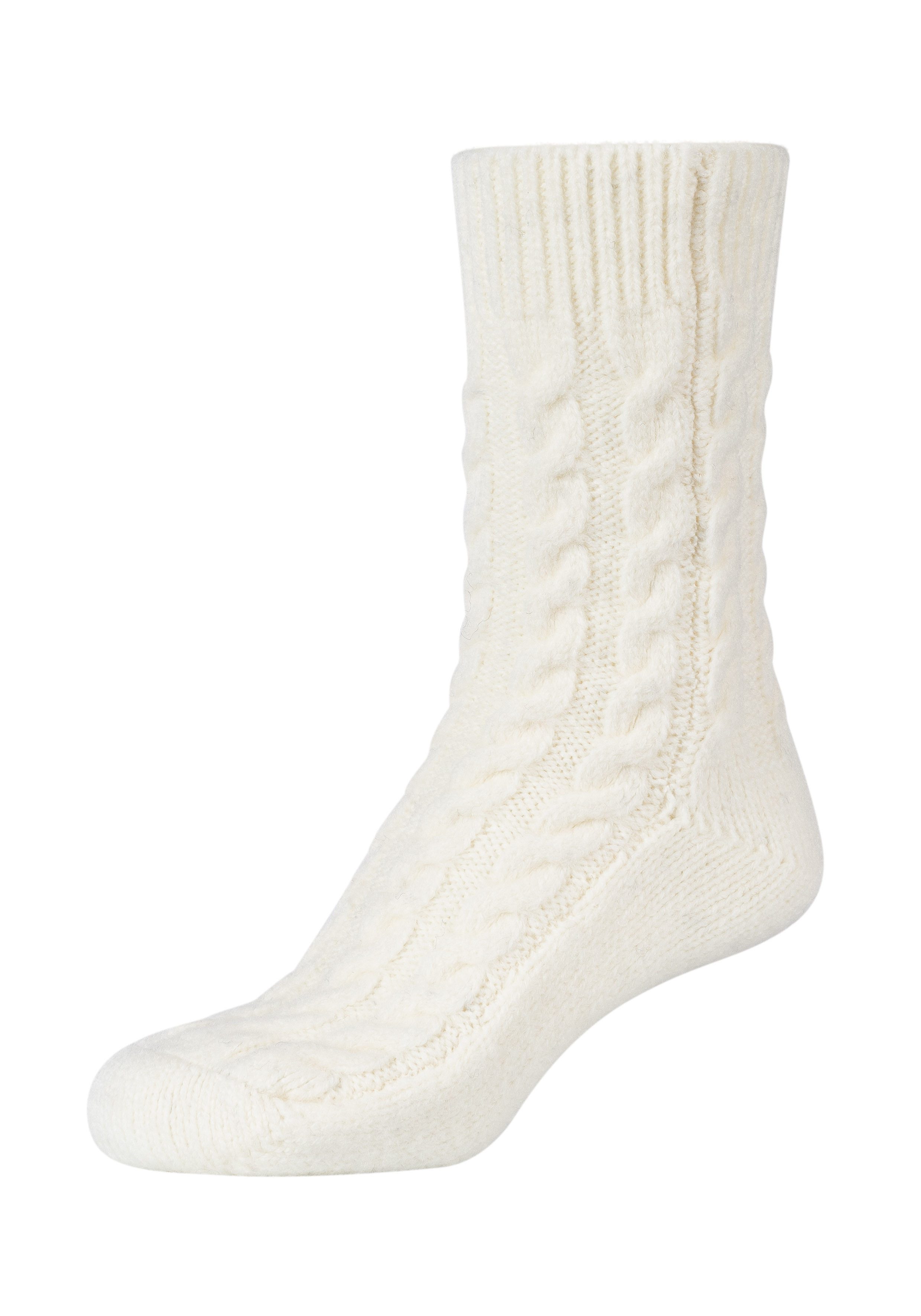 Camano Sokken Warm & cozy met kabelpatroon, ribboorden (2 paar)