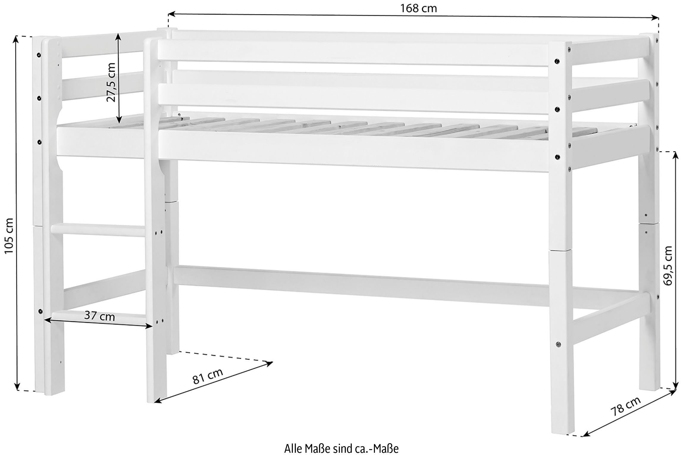 Hoppekids Hoogslaper "Winter Wonderland" 70x160, om te bouwen met gordijnenset winter (set)