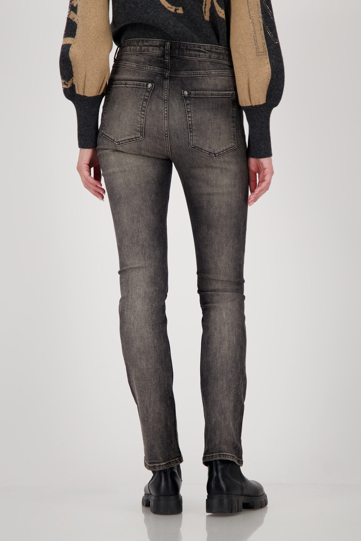 Monari Straight jeans Regular fit met strass-stenen
