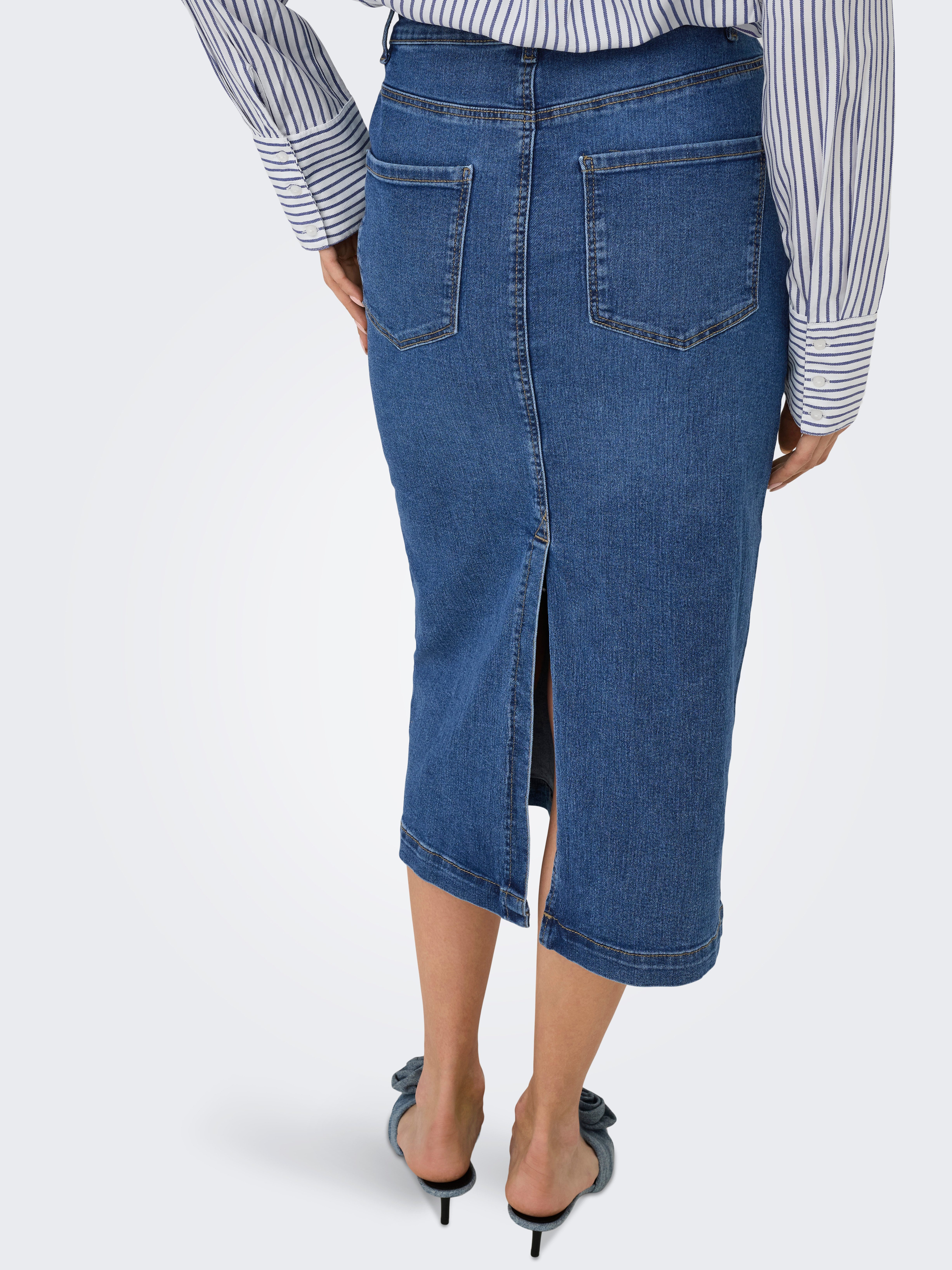 Only Jeans rok ONLWONDER MIDI BACK SLIT SKIRT PIM DNM