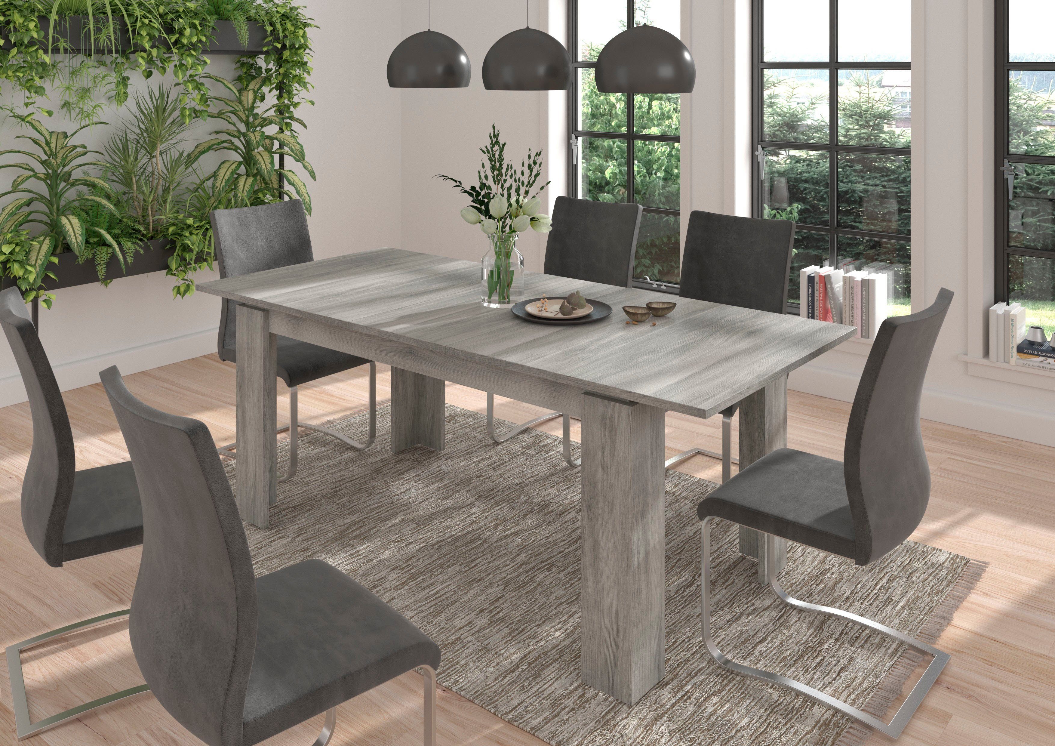 INOSIGN Eettafel Kalmar, rechthoekig, 160 cm uitschuifbaar naar 200 cm, inclusief Inlegplaat
