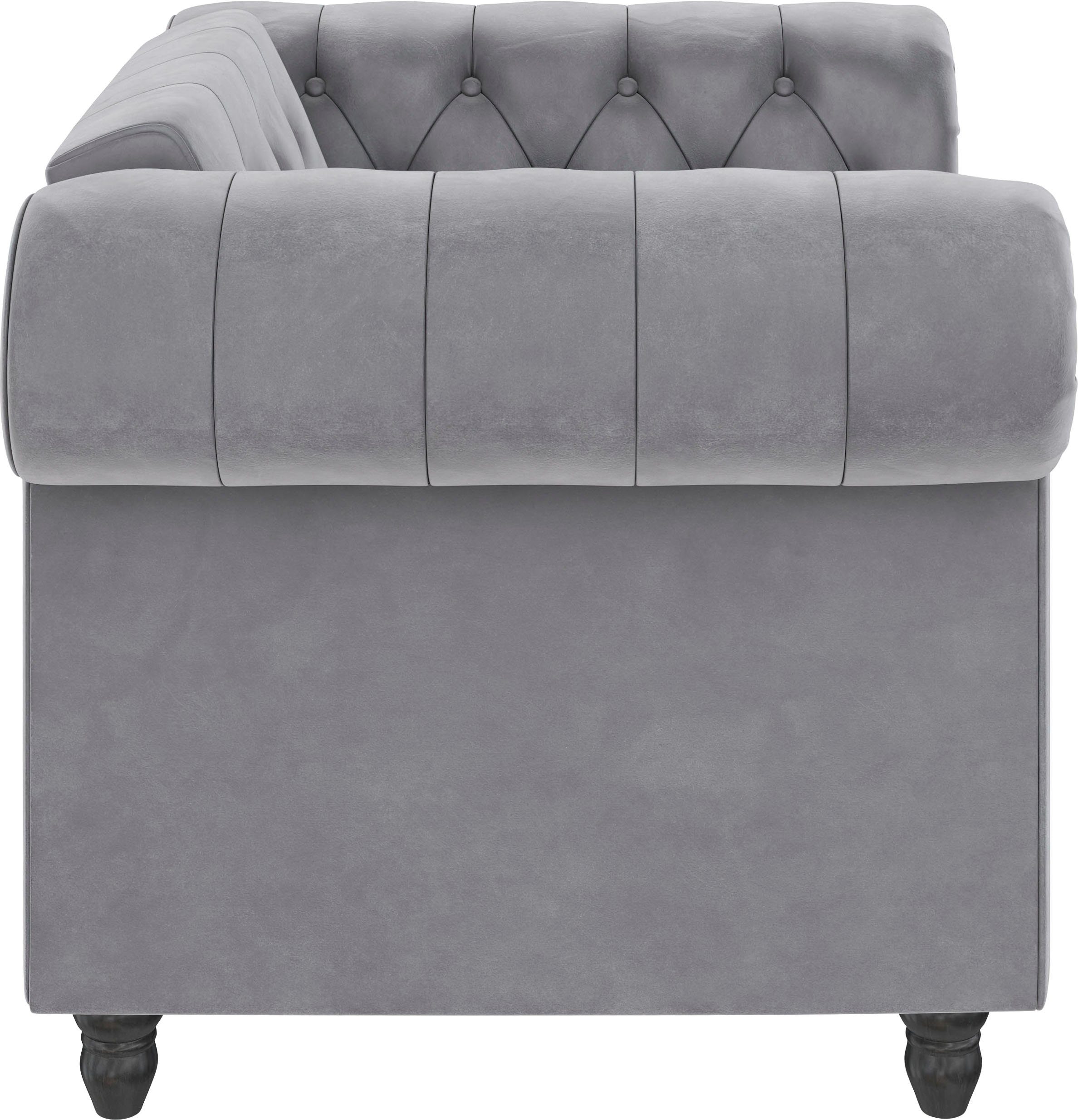 Dorel Home Chesterfield-fauteuil Felix met rugleuning 3-voudig verstelbaar, benen massief hout, zithoogte 46 cm