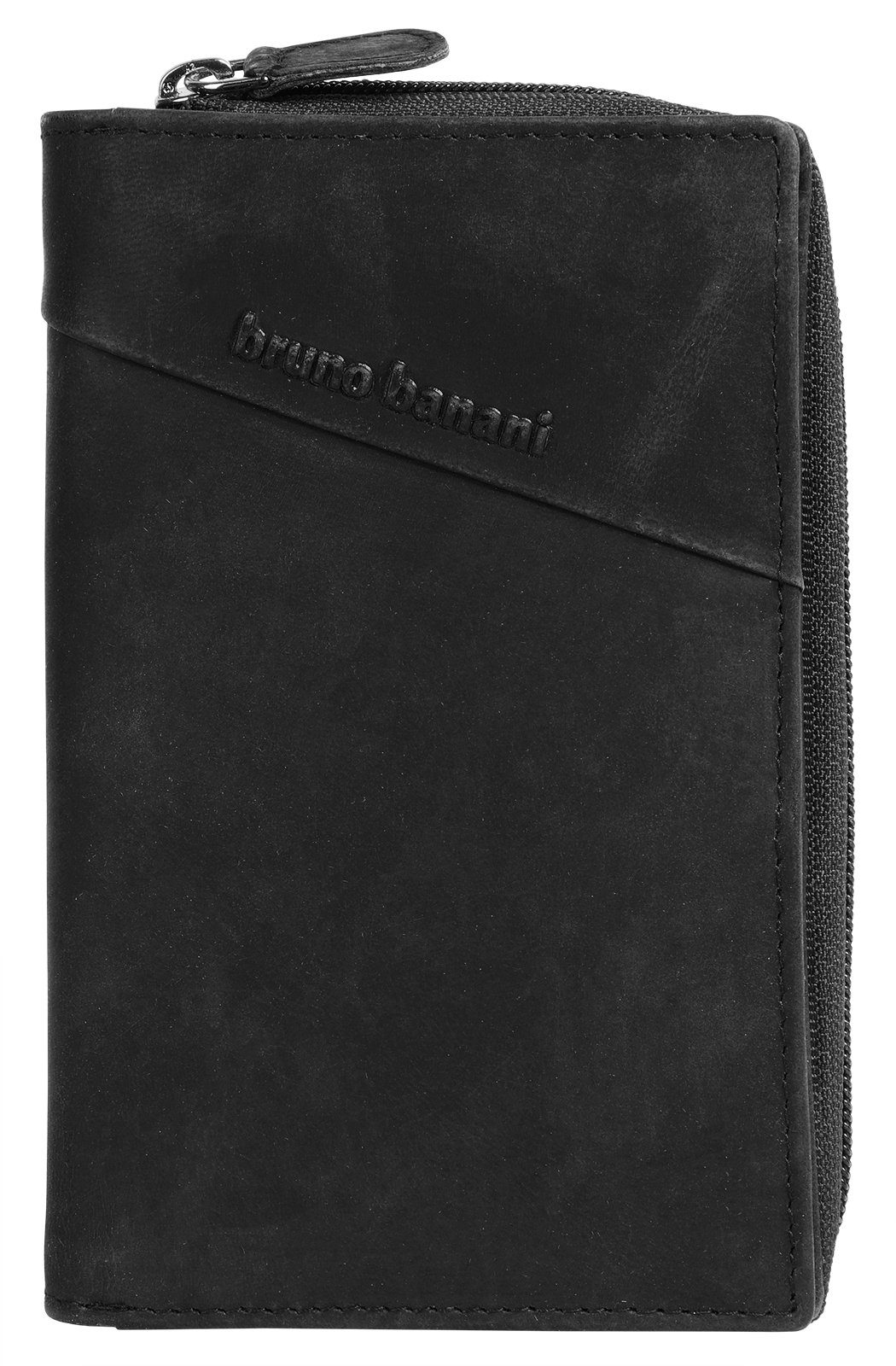 Bruno Banani Portemonnee echt leder unisex portemonnees zwart