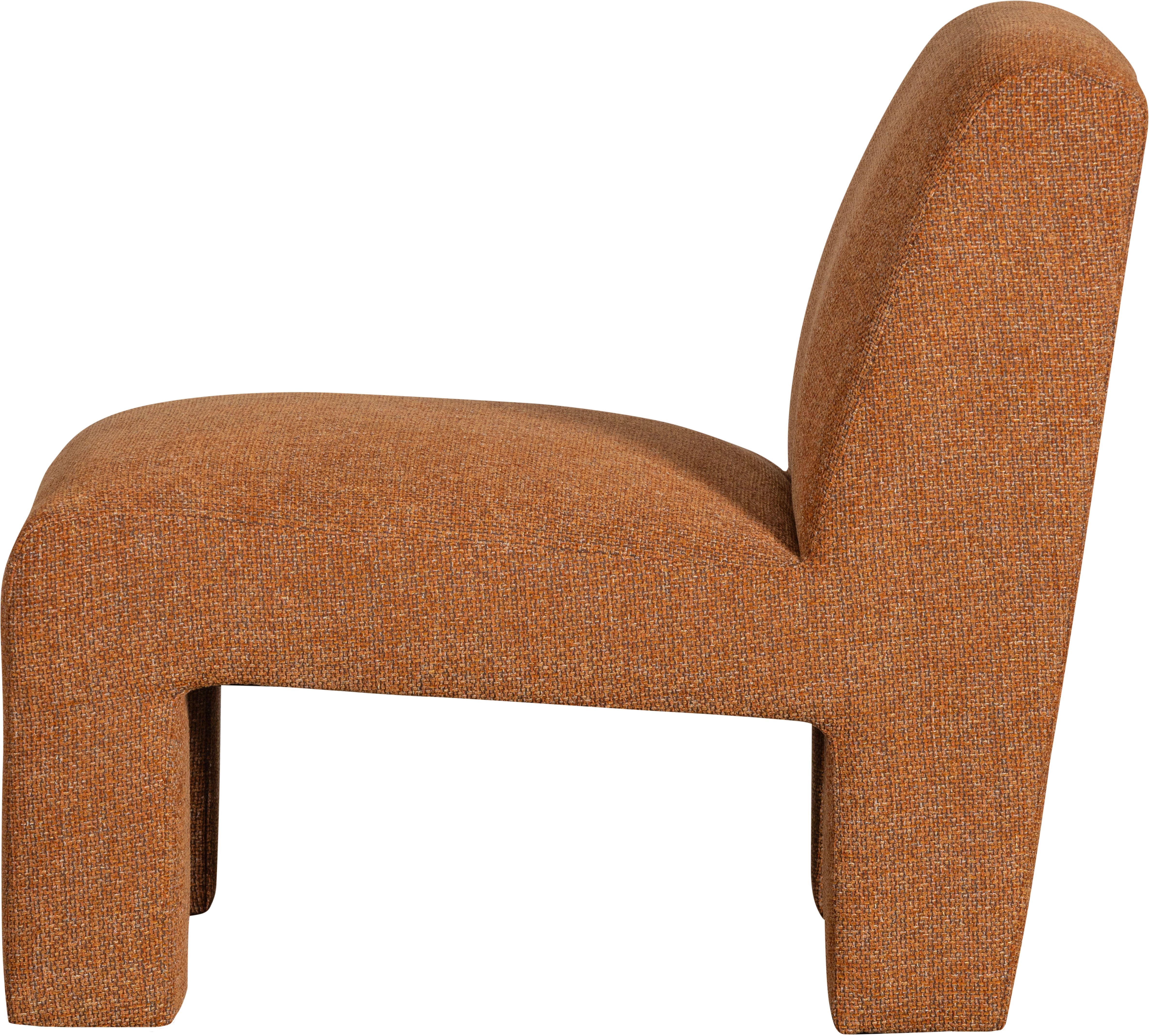 WOOOD Fauteuil Lavid geweven stof, 4-poots frame h 73 cm x b 74 cm