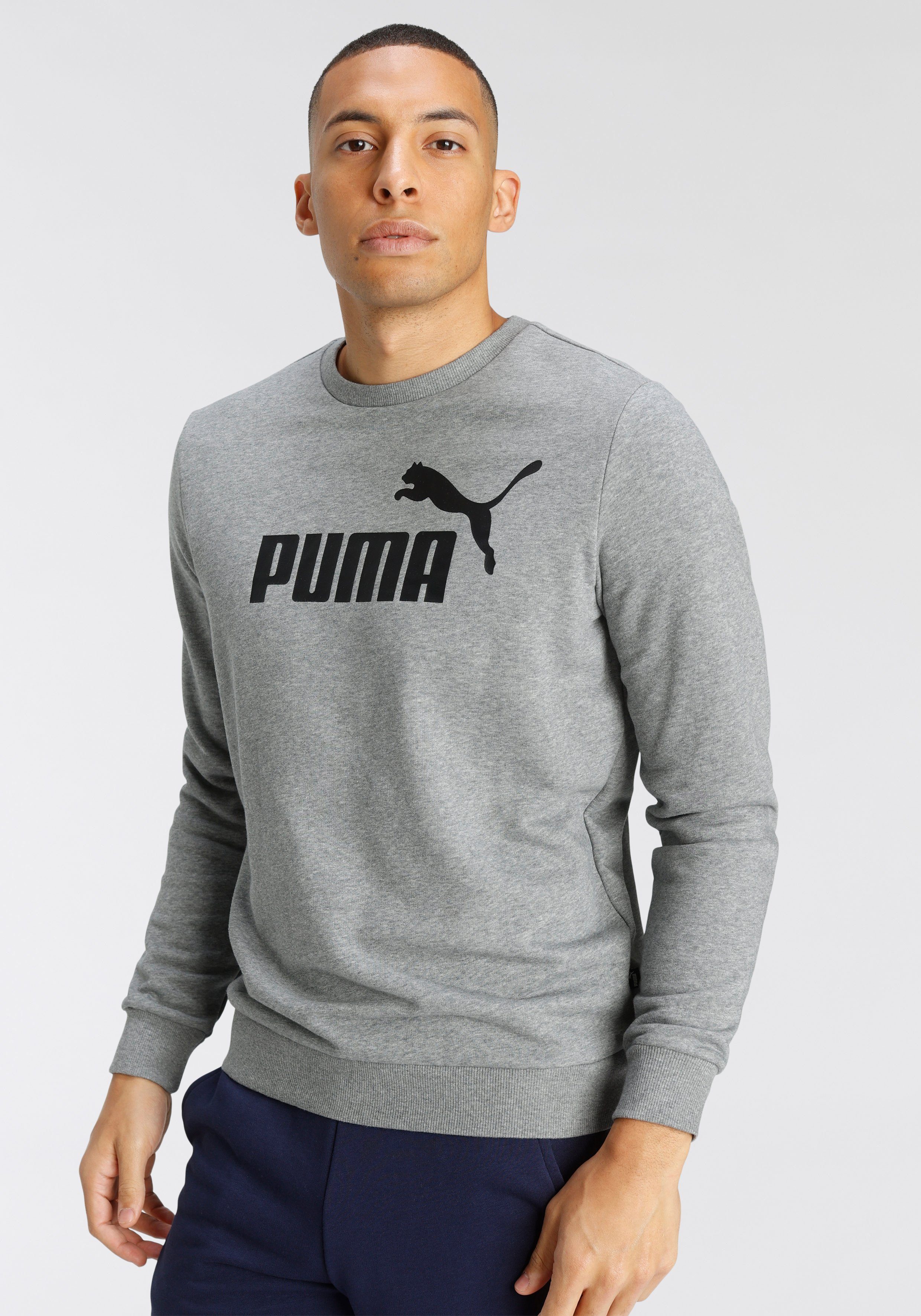 PUMA Shirt met lange mouwen ESS Big Logo Crew TR heren longsleeves maat XXXL grijs