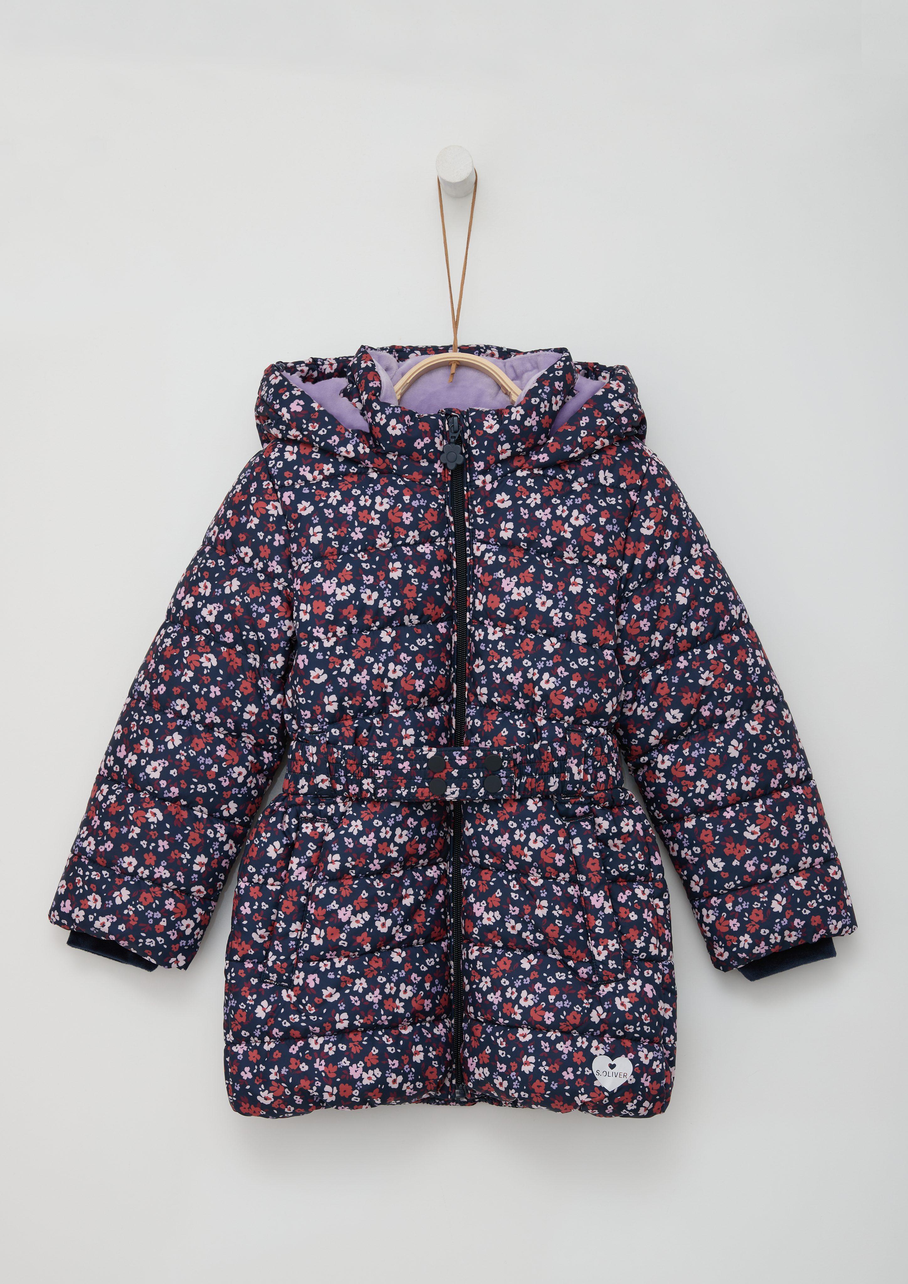 S.Oliver RED LABEL Junior Outdoorjack met all-over print en capuchon