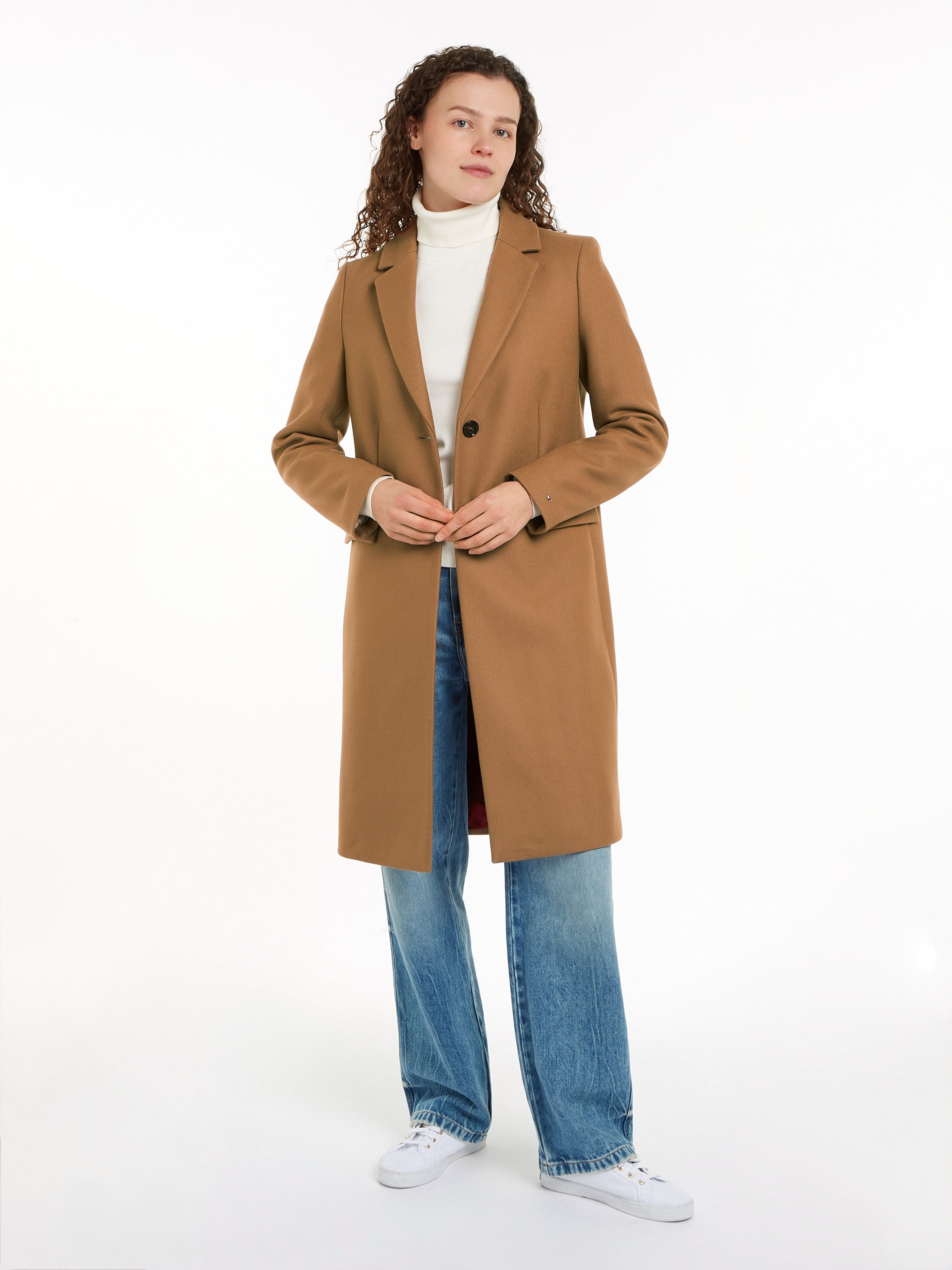 Tommy Hilfiger Lange jas met gestempeld logo