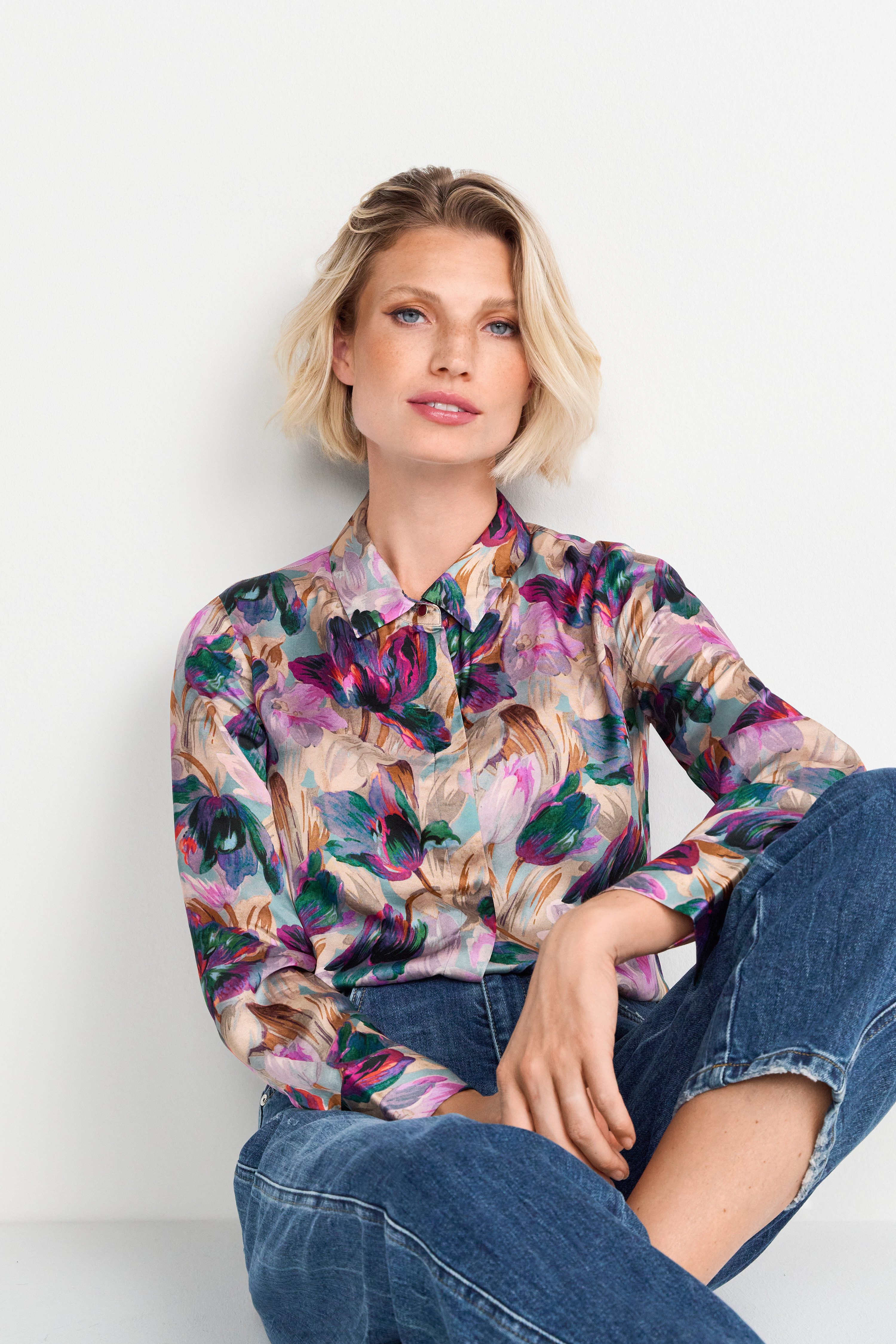 Rich & Royal Blouse met lange mouwen met bloemenprint all-over