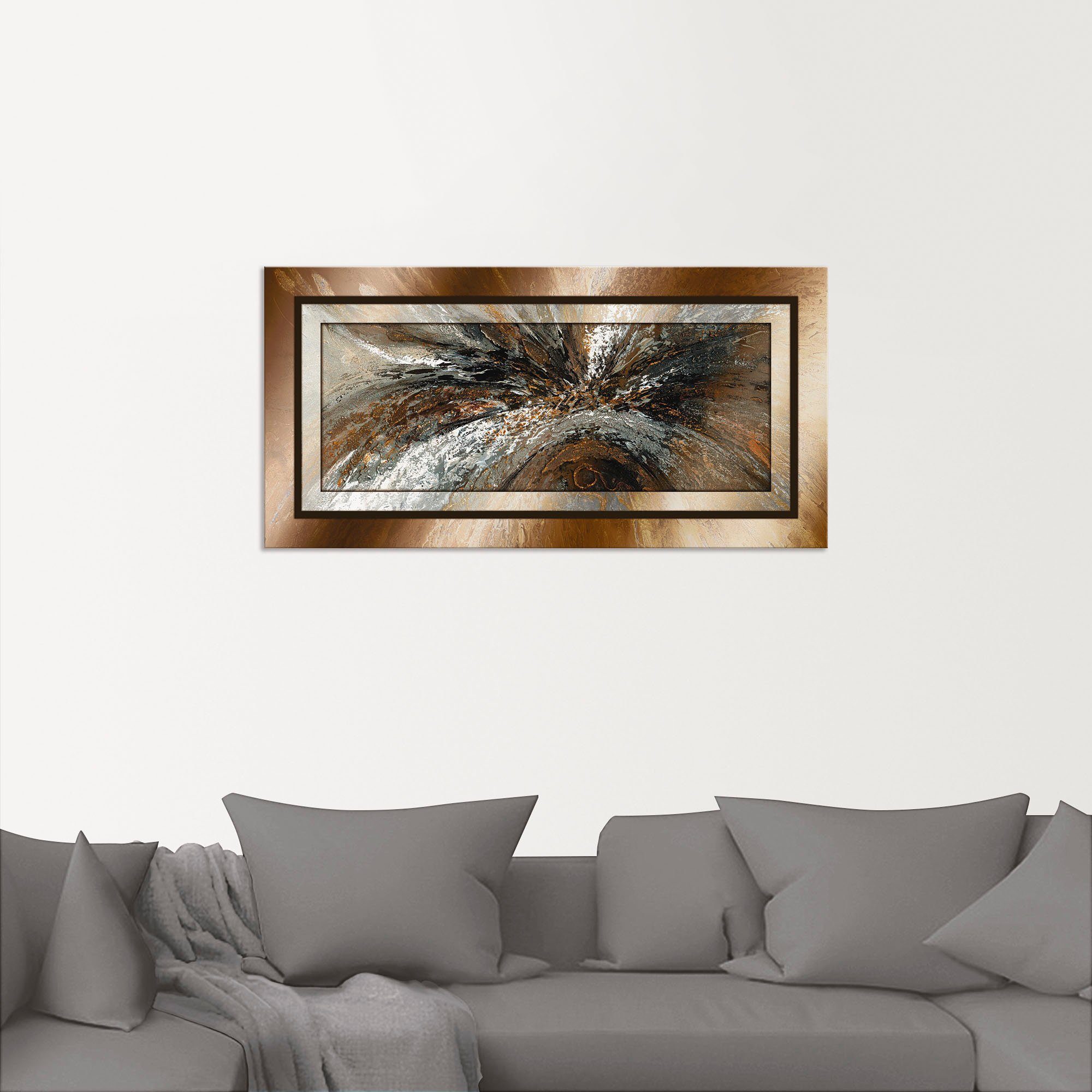 Artland Artprint Goudkleur abstract 1 als artprint van aluminium, artprint voor buiten, artprint op linnen, poster in verschillende maten. maten