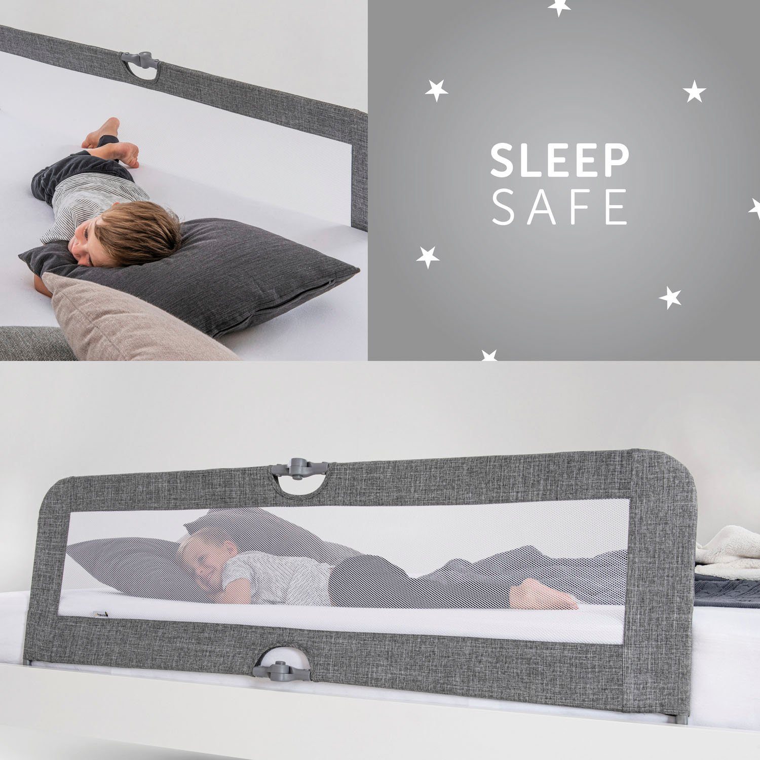 Hauck Bedhekje Sleep N Safe Plus XL - melange grey