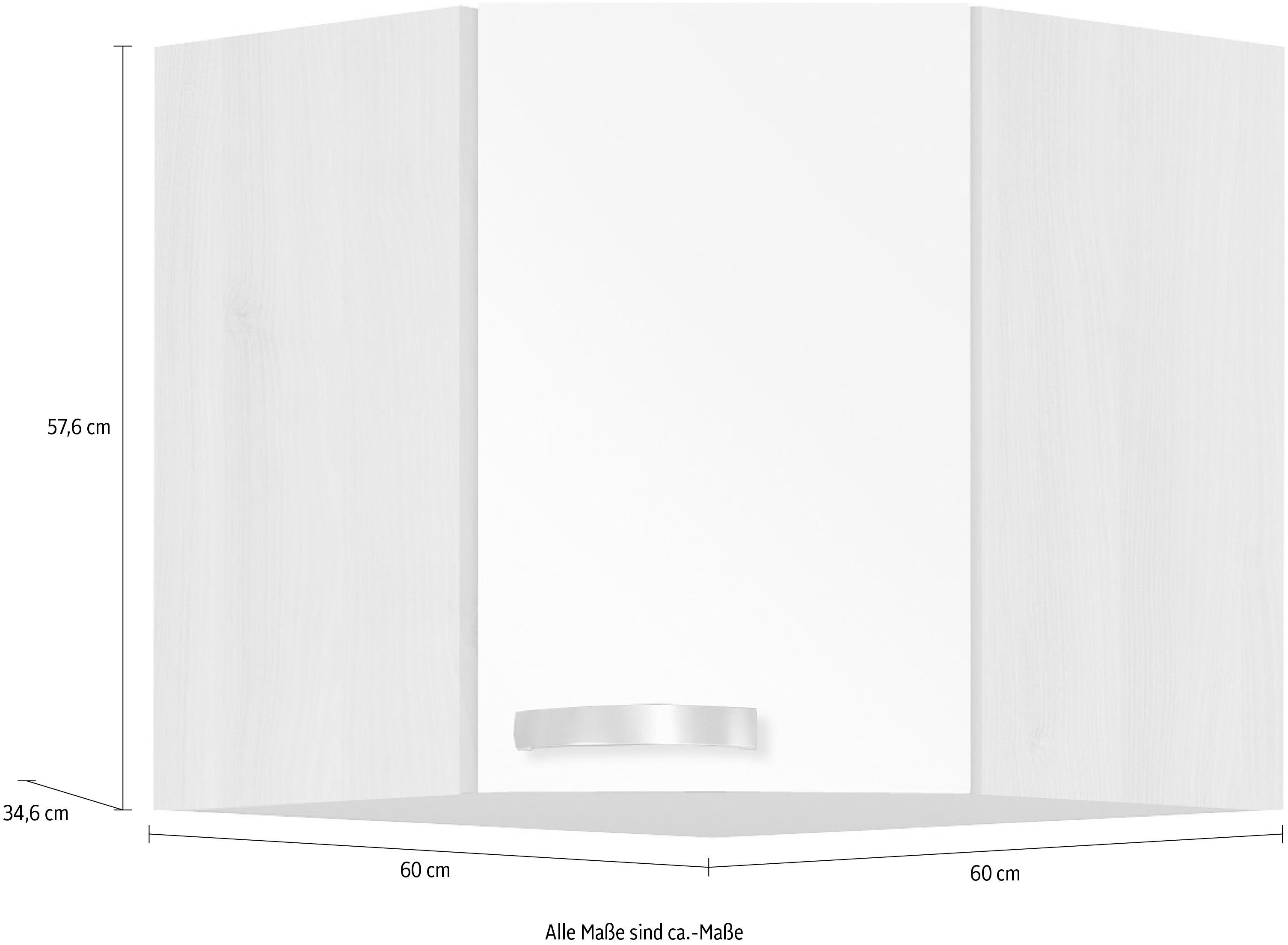 OPTIFIT Hangend hoekkastje Faro , met metalen greep, breedte 60x60 cm