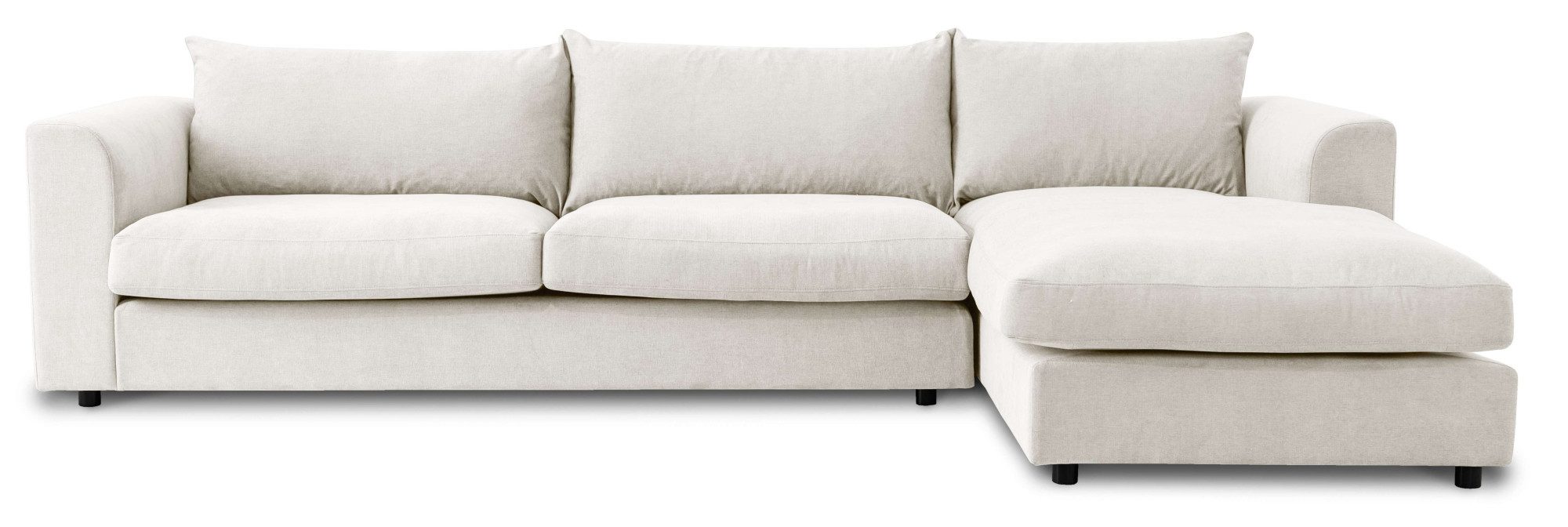 LeGer Home by Lena Gercke Hoekbank Avelina Breedte 297 cm, in cord- en chenille-stof, rugkussen met veren (2-delig)