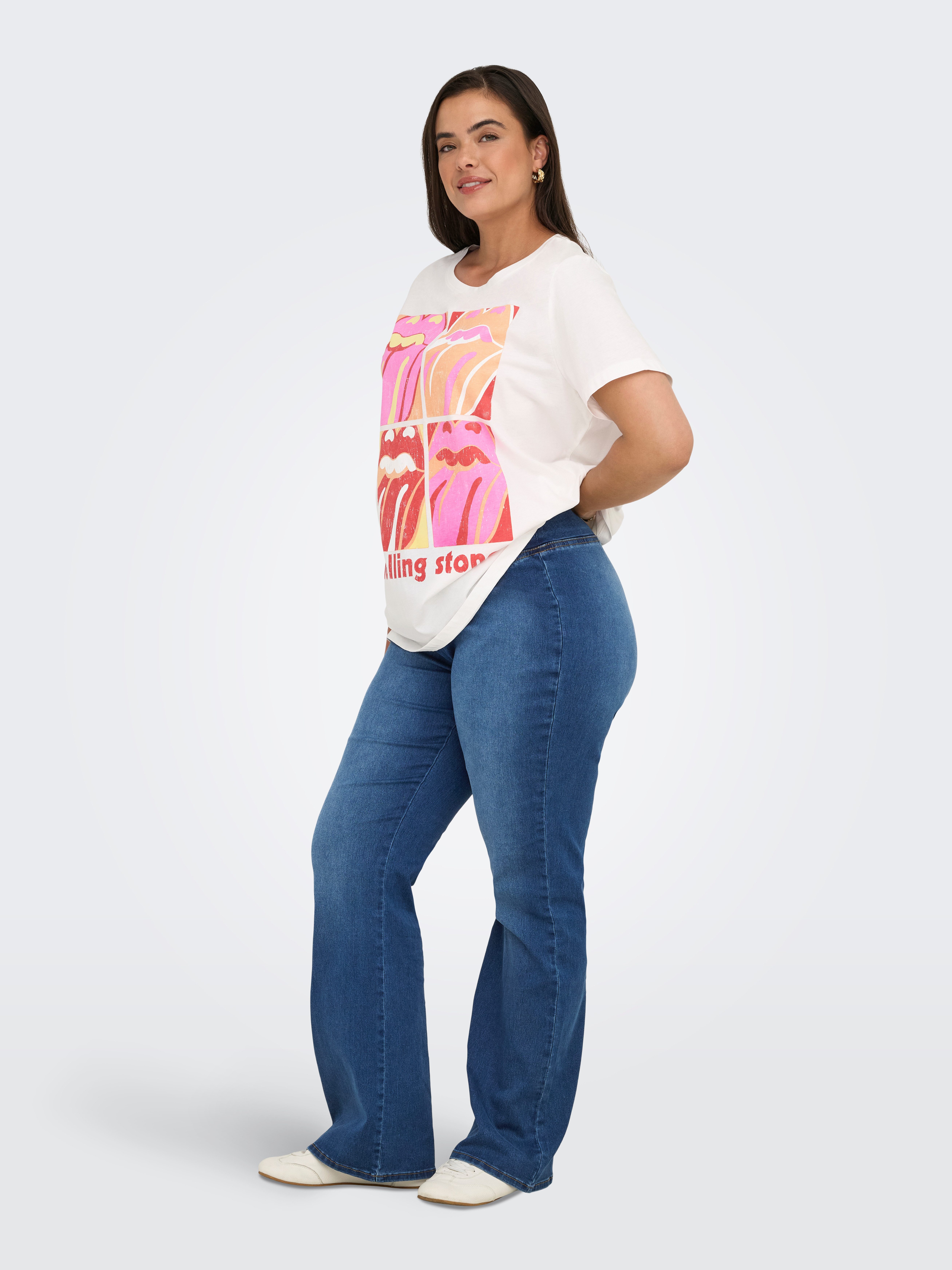 ONLY CARMAKOMA Jeanslegging CARROYAL MID WAIST FLARED LEGGING