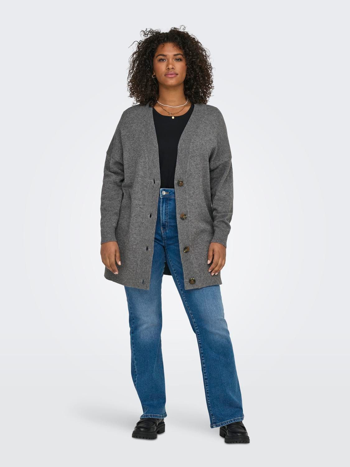 ONLY CARMAKOMA Vest CARESLY LS BUTTON CARDIGAN KNT NOOS