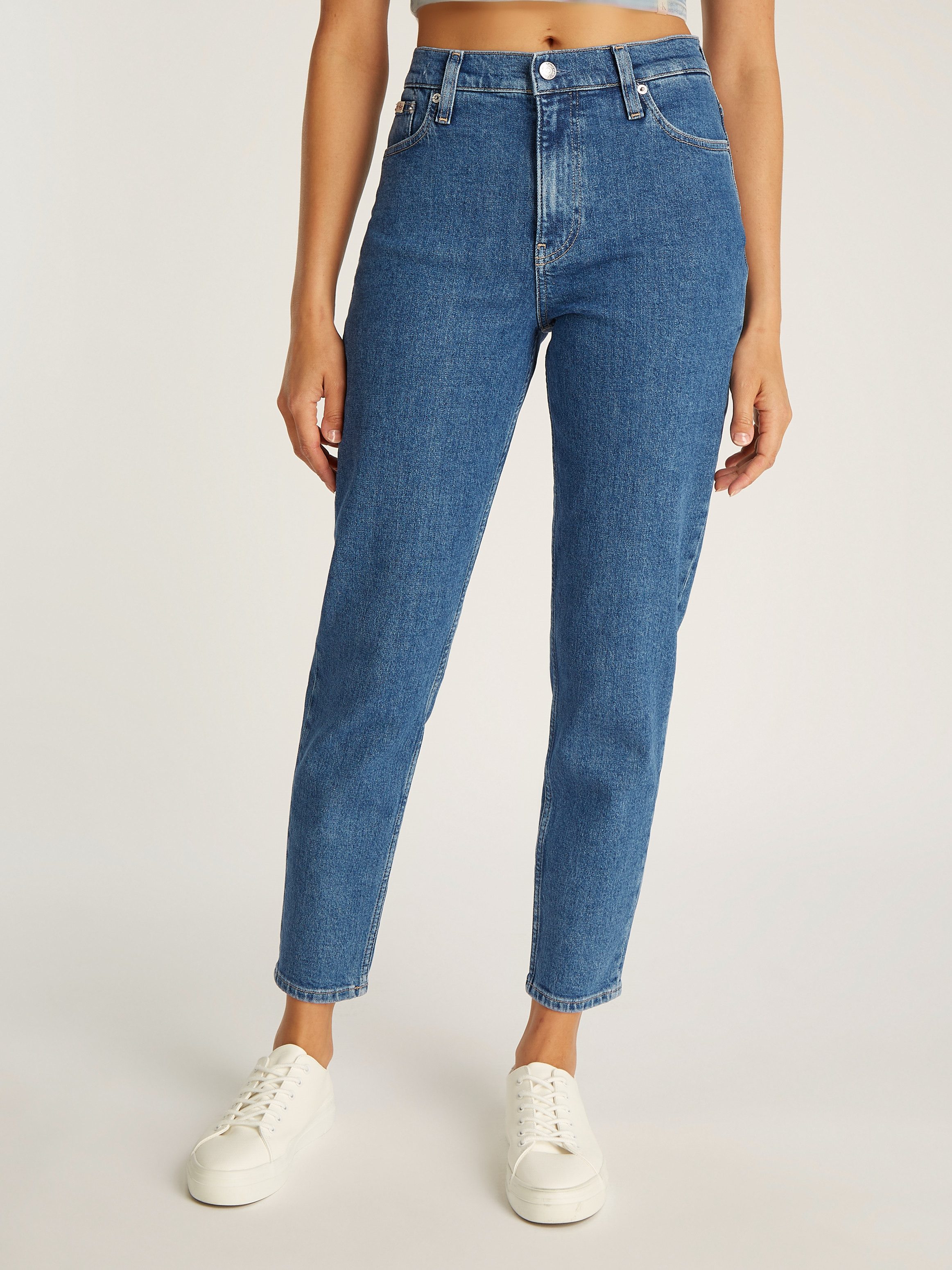 Calvin Klein Mom jeans MOM JEAN met logo-badge