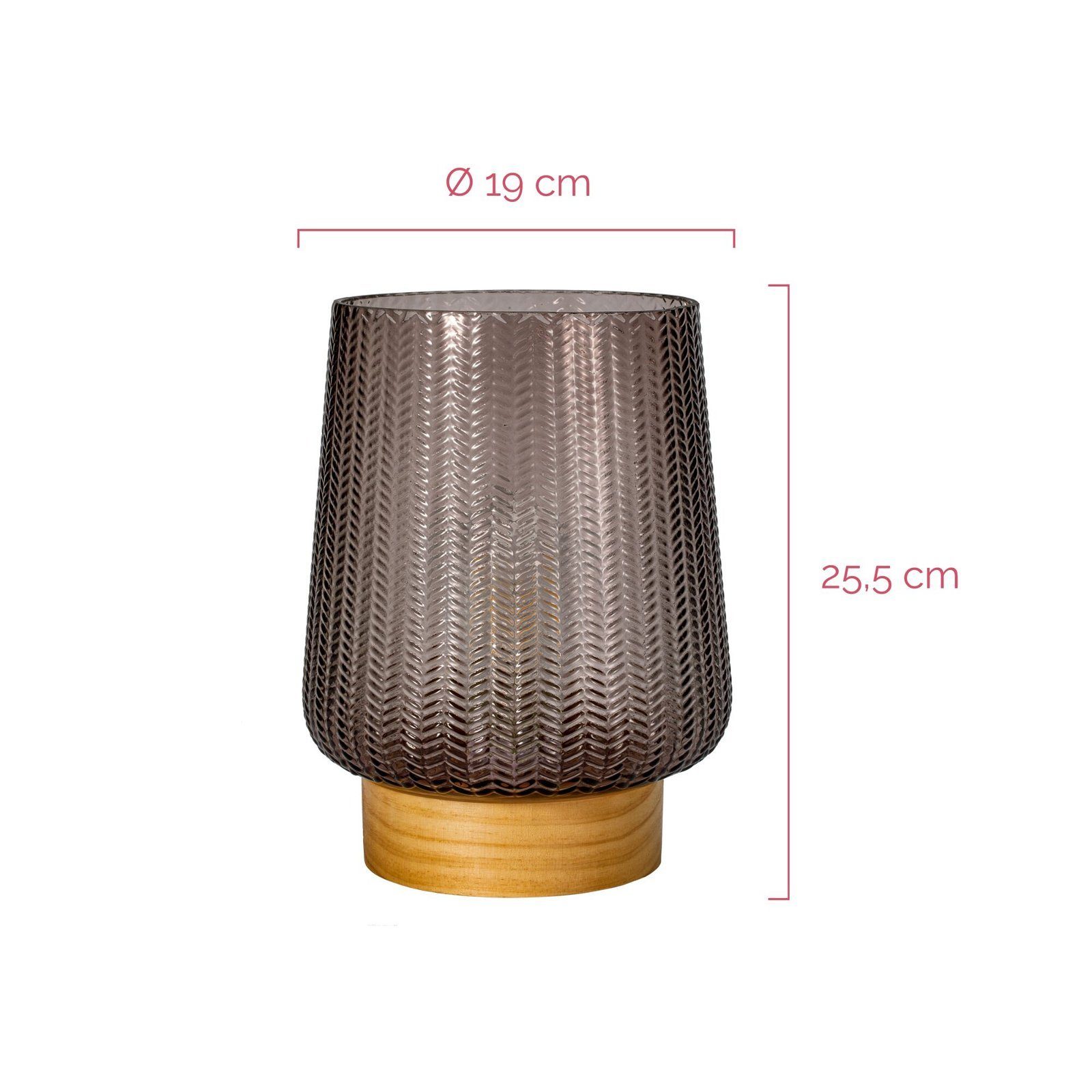 Pauleen Led-tafellamp Fancy Glamour mobile taupe glas/hout