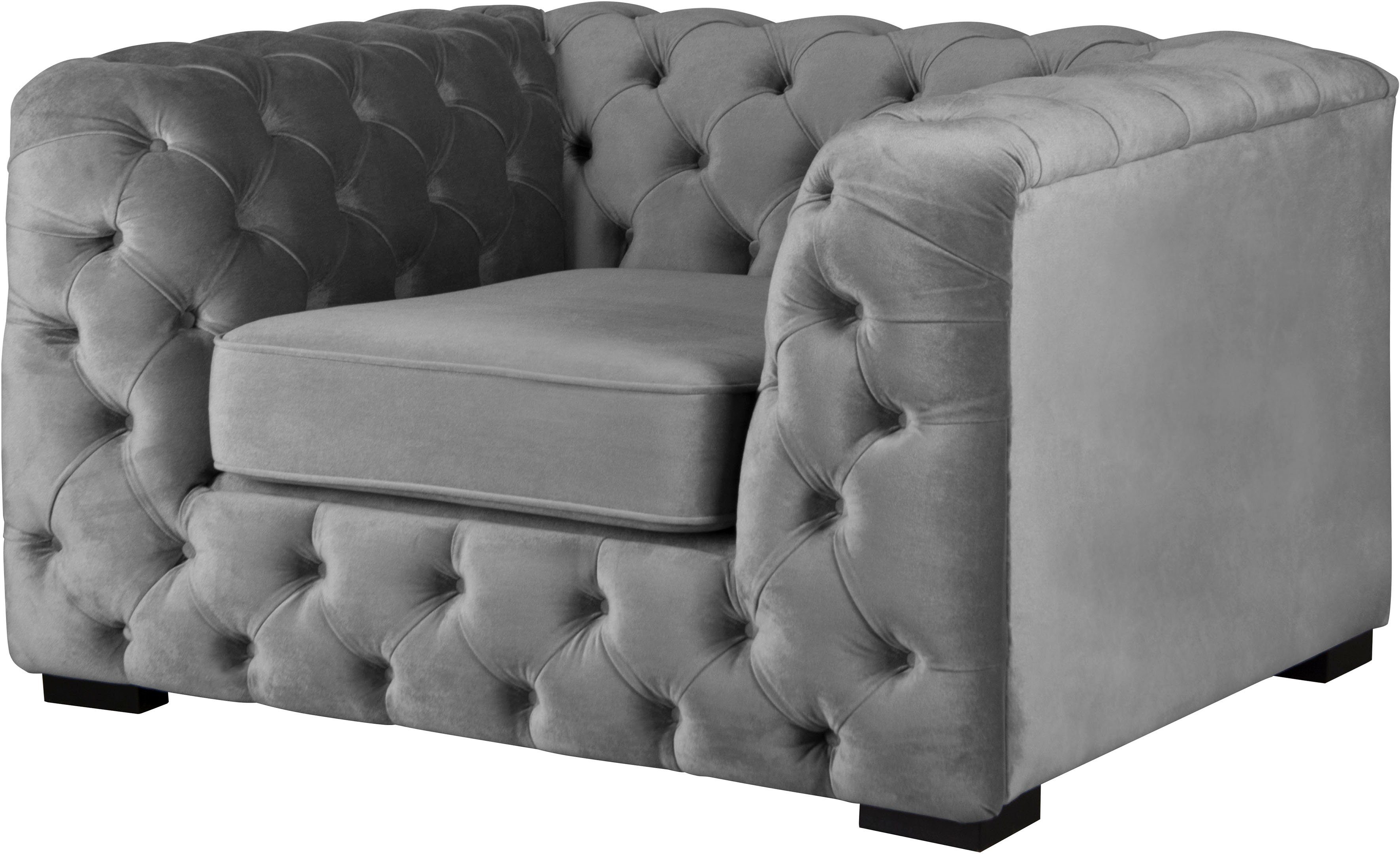 Guido Maria Kretschmer Home&Living Chesterfield-fauteuil Kalina stoel klassieke chesterfield knoopdetails, zeer hoogwaardige afwerking