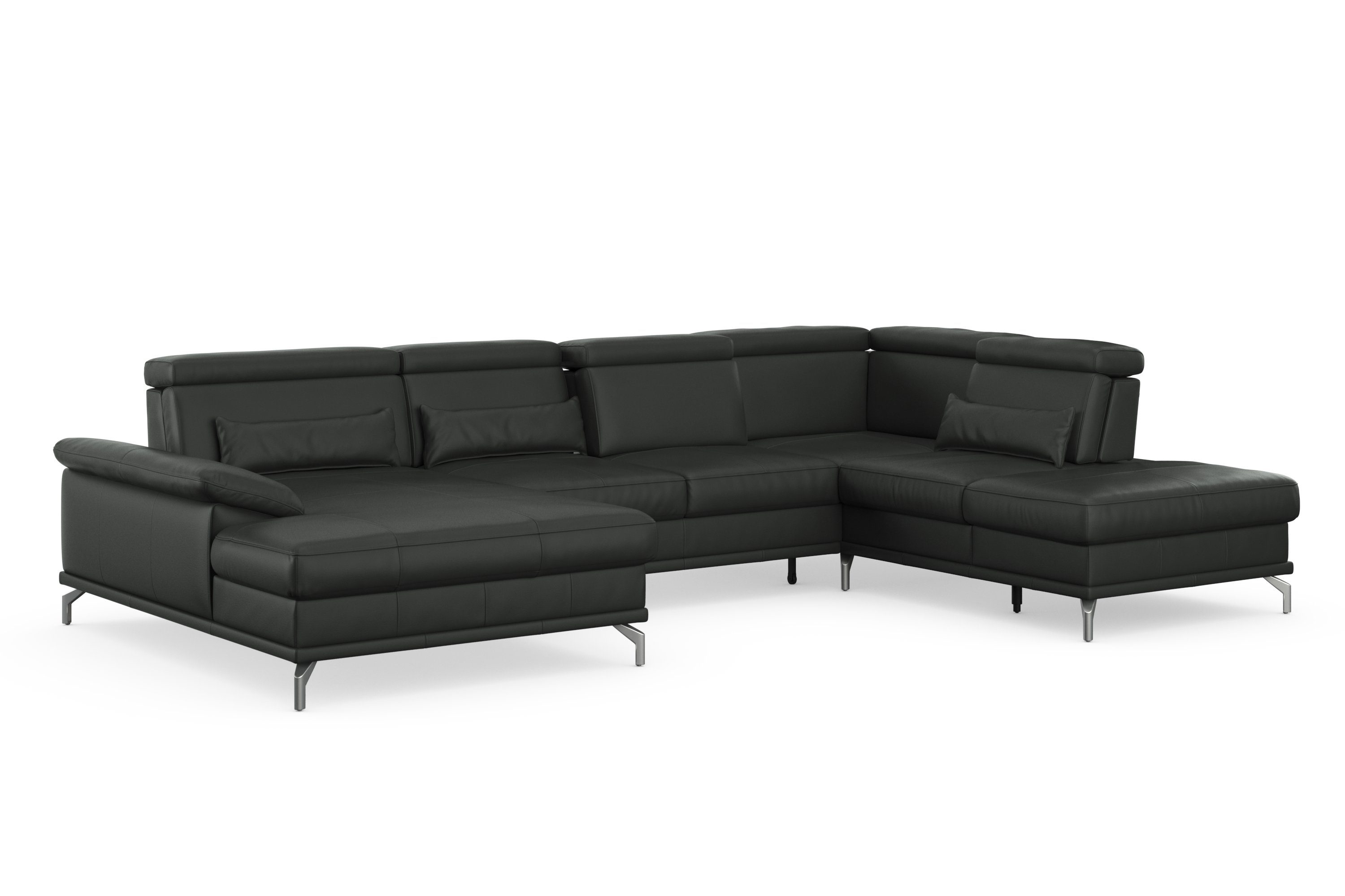 sit&more Zithoek Cabrio U-vorm, met zitdiepteverstelling, arm- en hoofdsteunverstelling