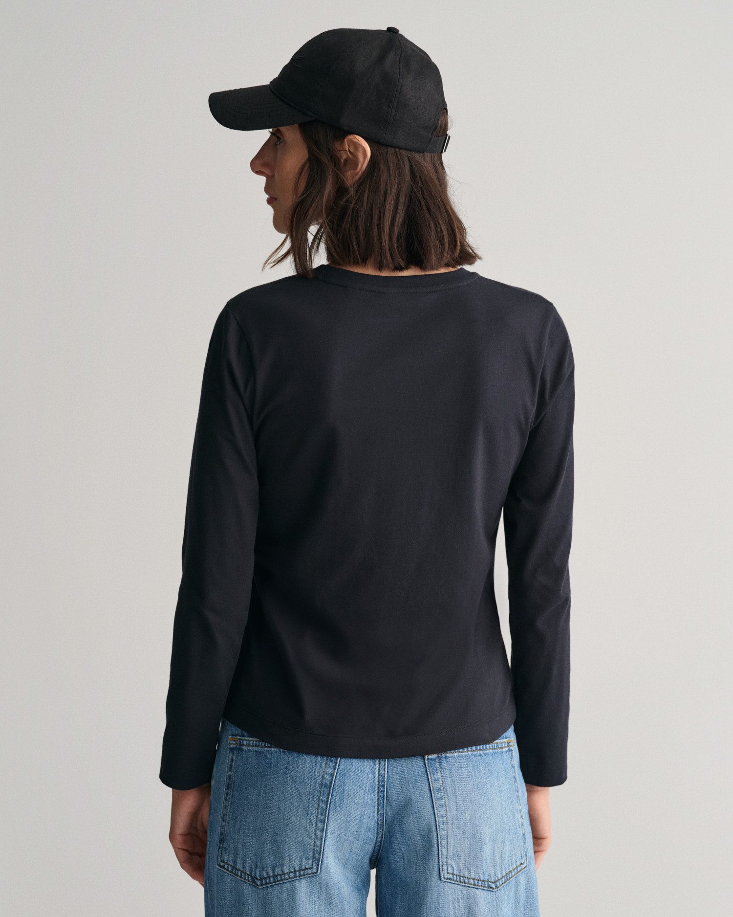 Gant Shirt met lange mouwen REG SHIELD LS T-SHIRT klein logoborduursel op borsthoogte