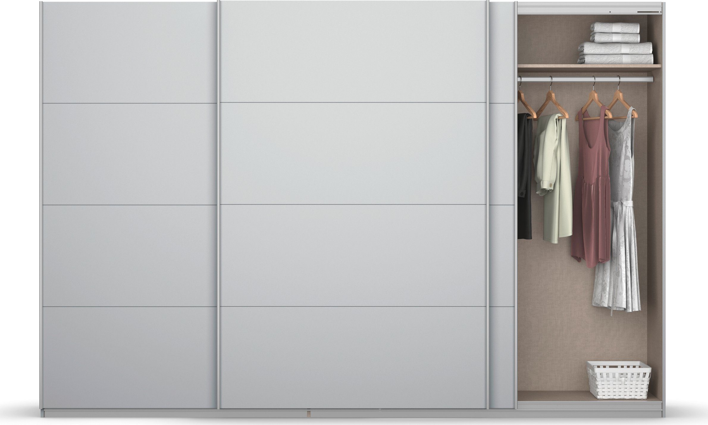 rauch Zweefdeurkast Kledingkast kast garderobe KOLUNA met decor-front inclusief 2 binnenladen en extra legplanken made in germany