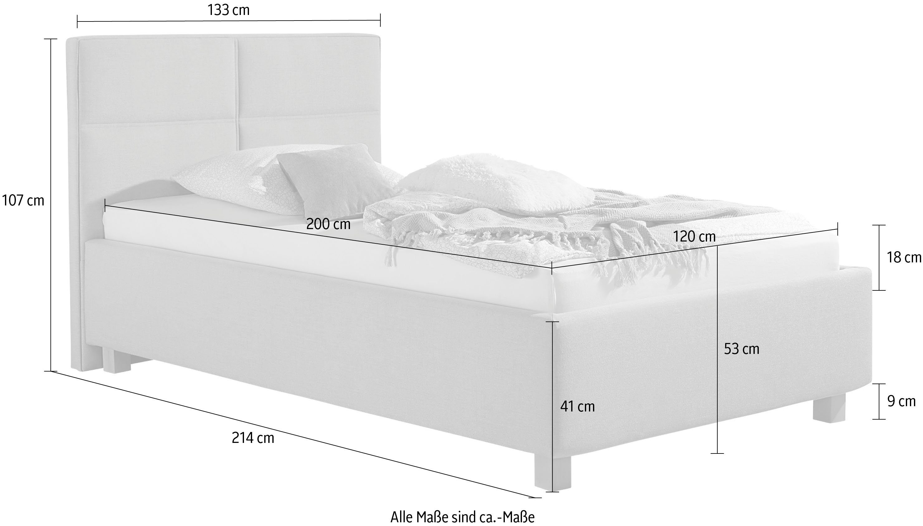 Maintal Gestoffeerd bed inclusief bedkist