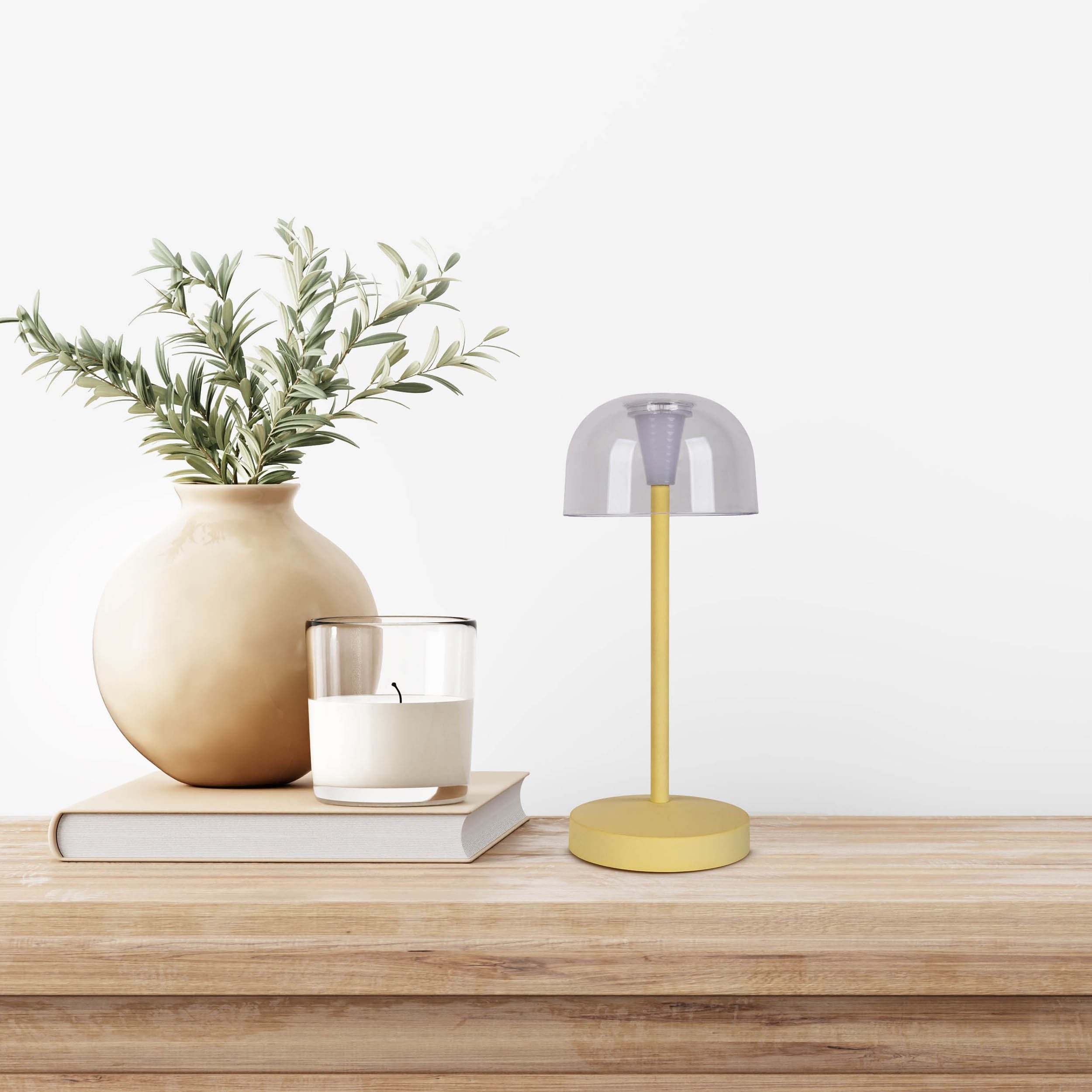 näve Led-tafellamp Gomba 18,5 cm 2-delig set, oplaadbaar, usb-kabel, geheugenfunctie, traploos dimbaar (2 stuks)