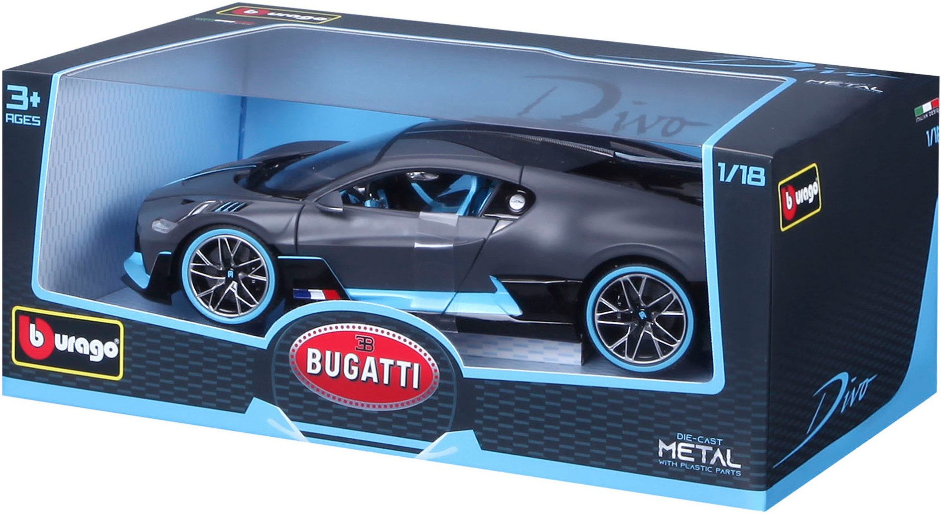 Bburago Auto op schaal Bugatti Divo, donkergrijs