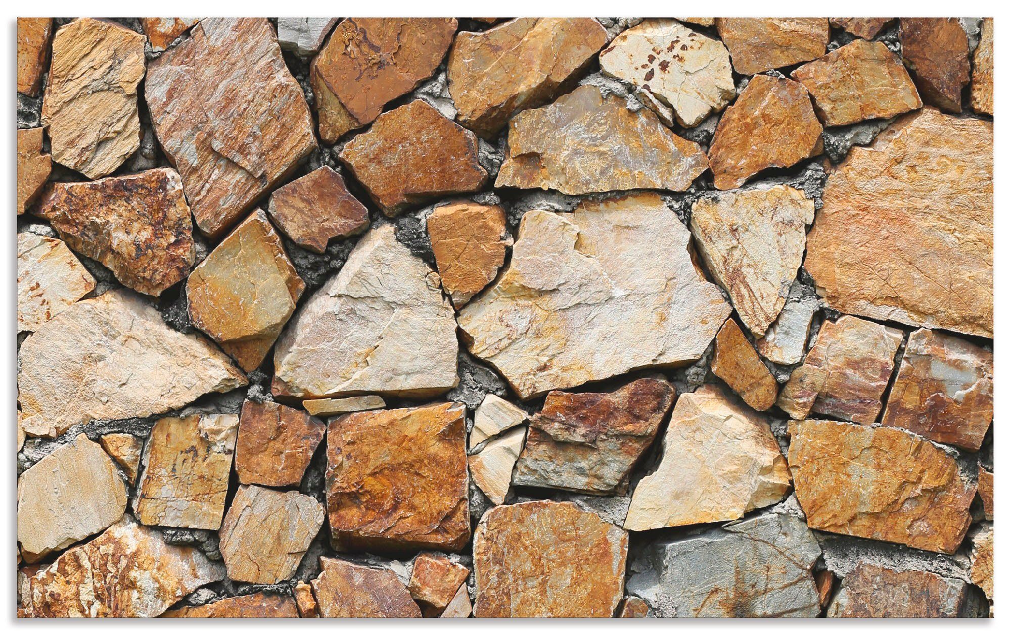 Artland Keukenwand Bruine stenen muur zelfklevend in vele maten - spatscherm keuken achter kookplaat en spoelbak als wandbescherming tegen vet, water en vuil - achterwand, wandbekl