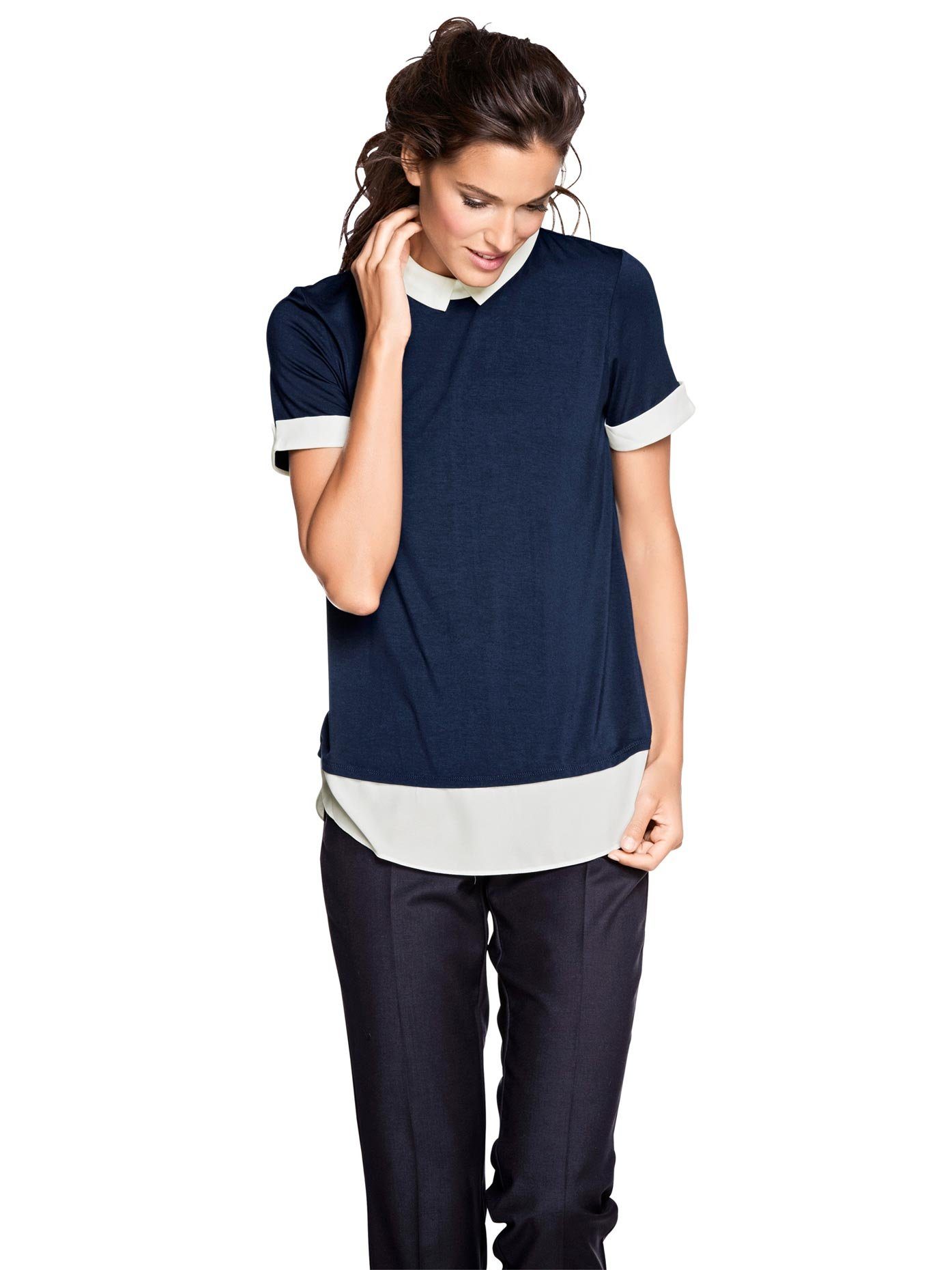 heine Shirt met ronde hals (1-delig)