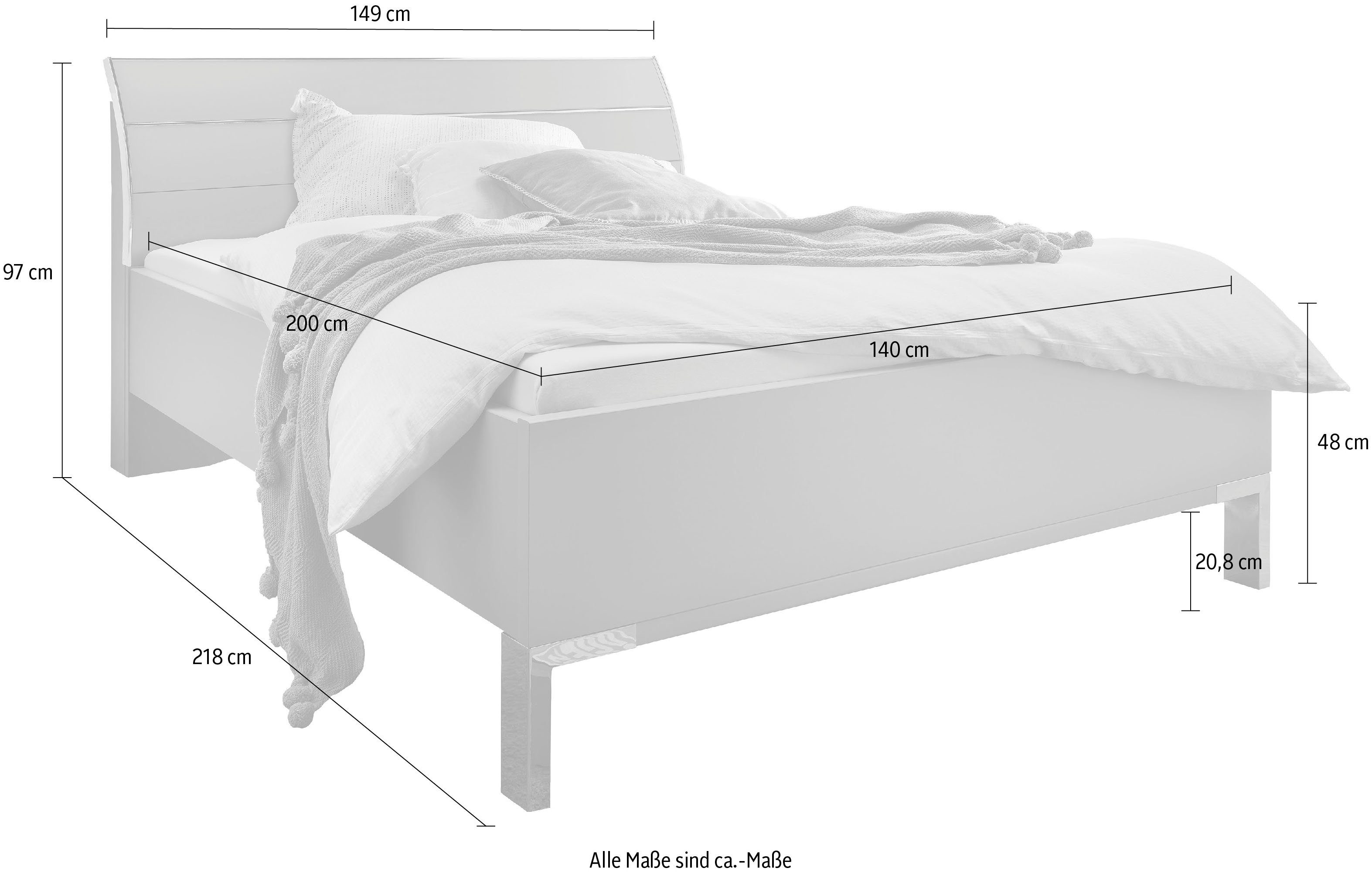 WIEMANN Futonbed Monaco, 4-voudig in hoogte verstelbaar met stijlvol houten hoofdbord, made in germany