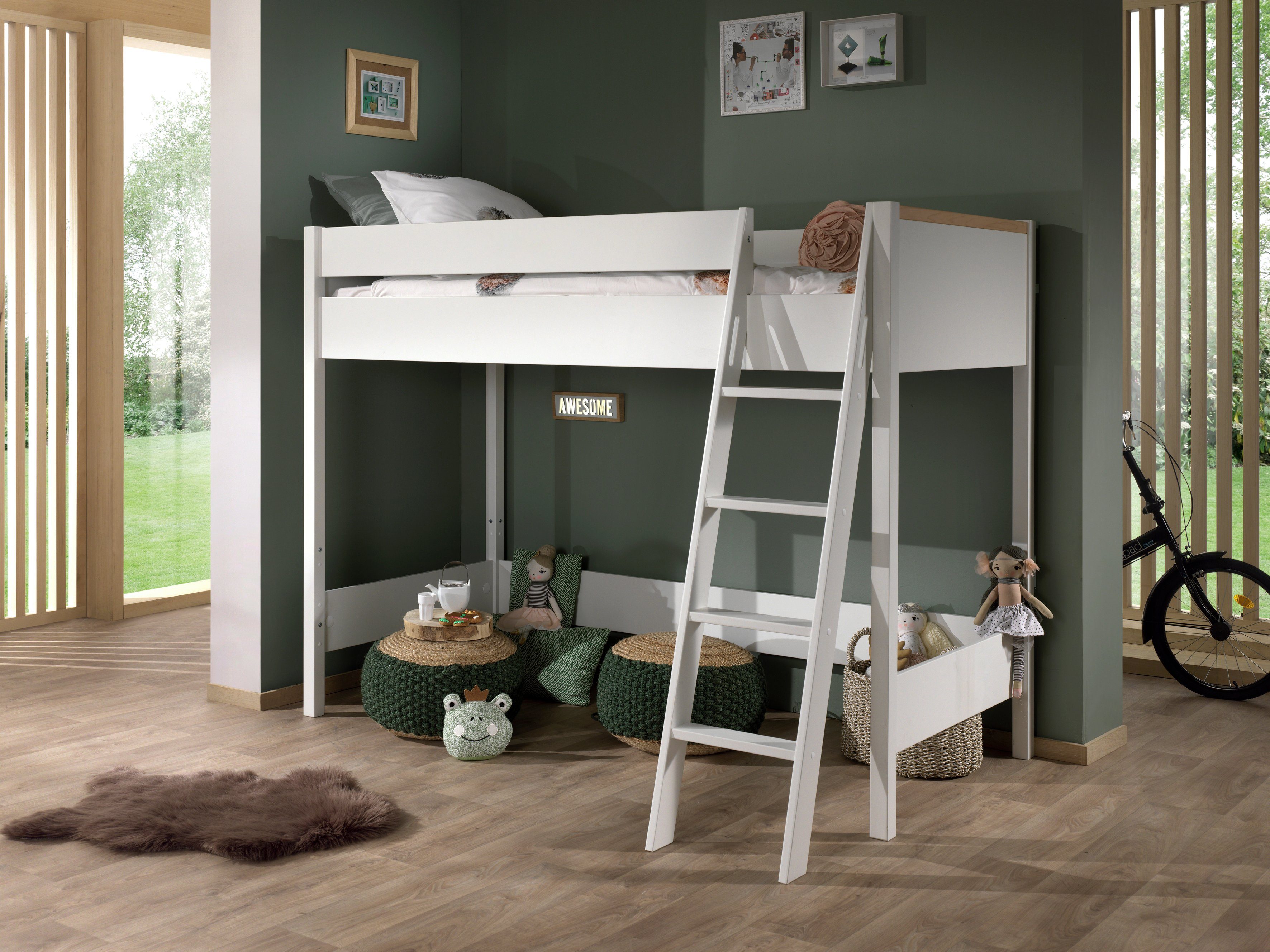 Vipack Hoogslaper Londen met melamine-oppervlak en rolbodem