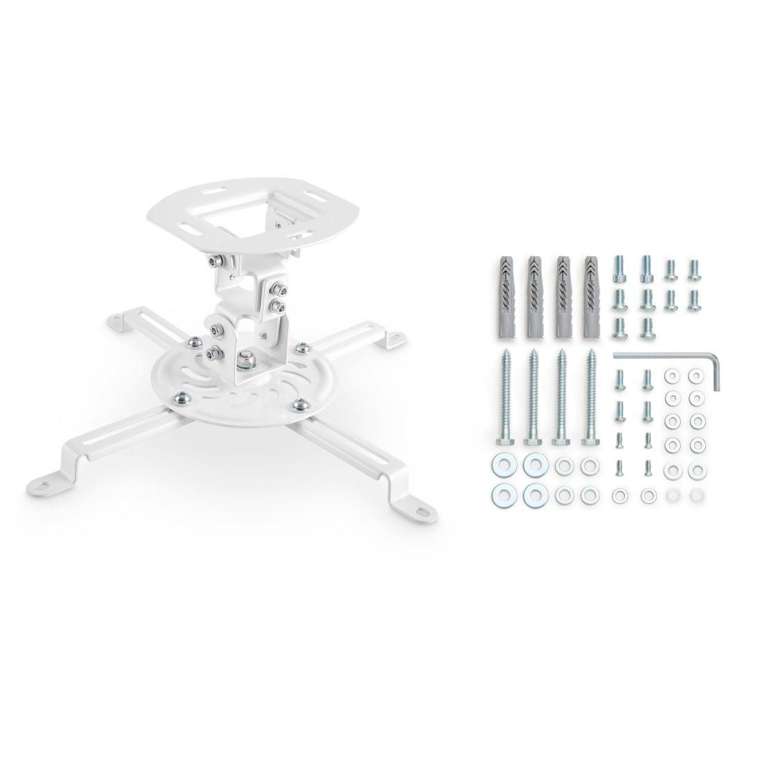 Hama Plafondbeugel voor beamer Projectorbeugel voor het plafond, muur, schuine daken, volledig beweeglijk, wit